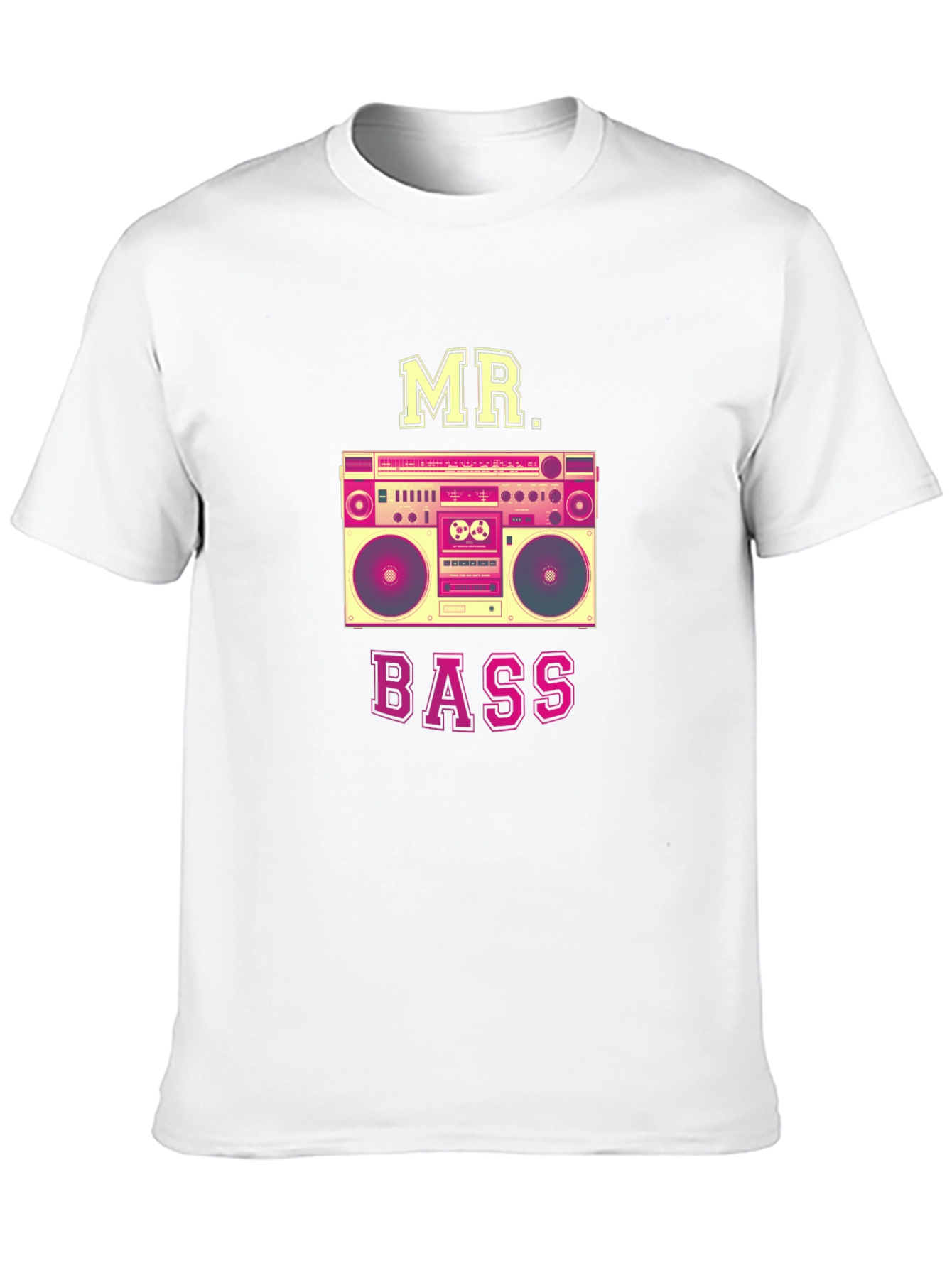 MR. BASS Boombox Graphic T-Shirt - Retro Style