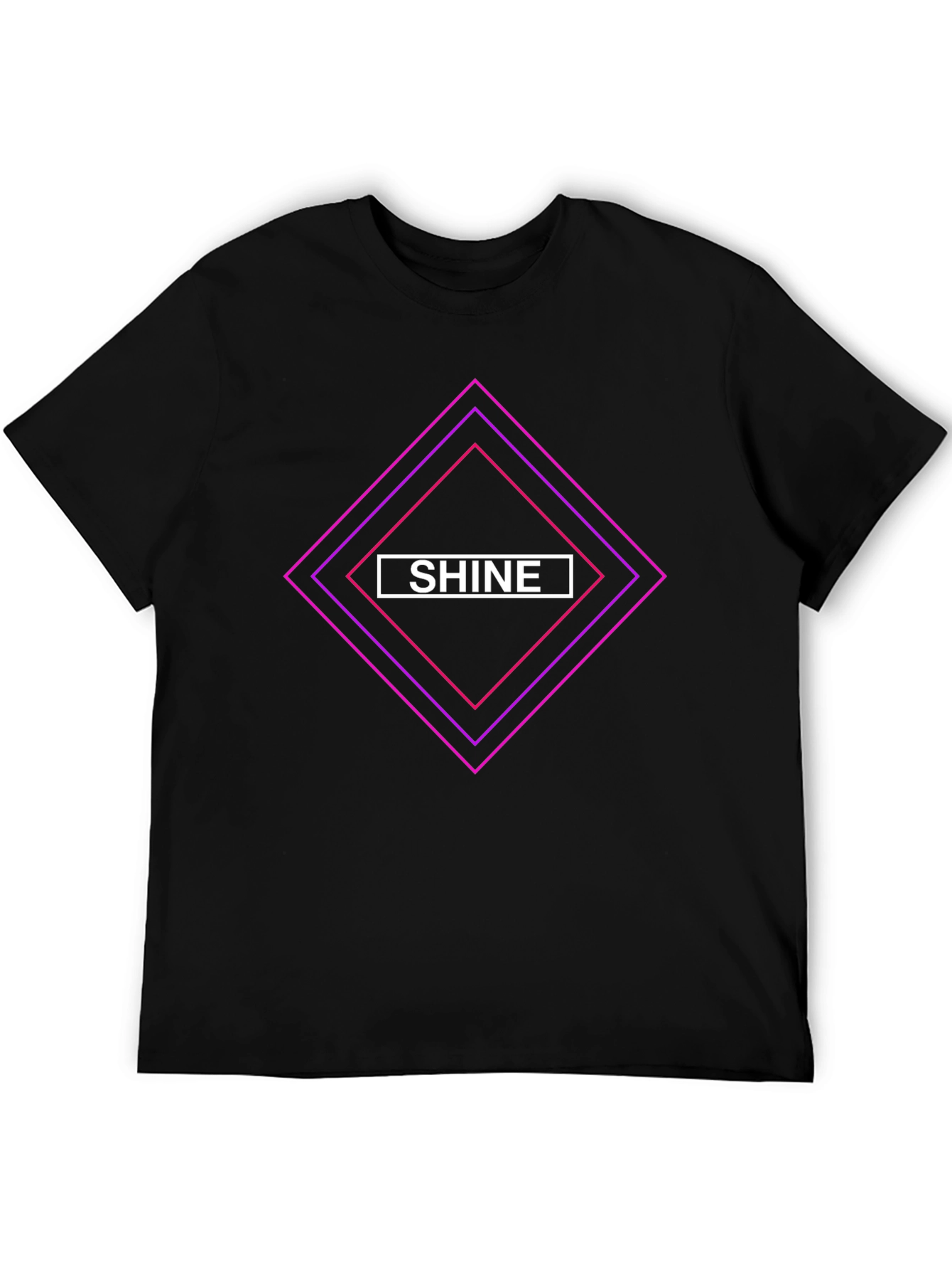 Shine Diamond Graphic Black T-Shirt - Stylish Casual Tee