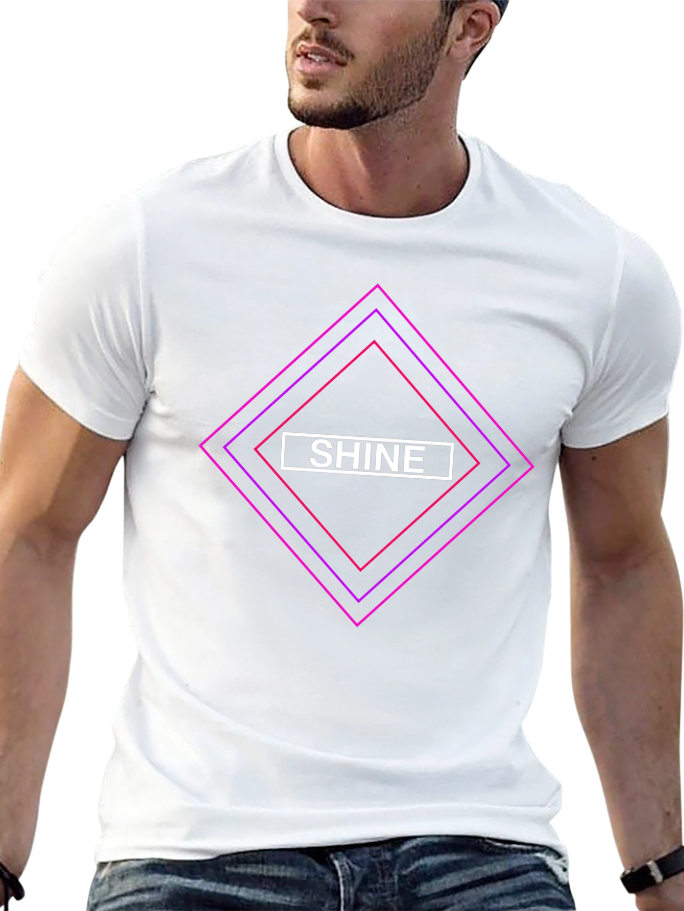 Shine Diamond Graphic Black T-Shirt - Stylish Casual Tee