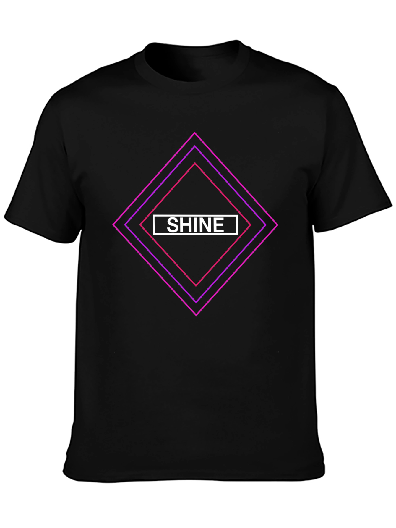 Shine Diamond Graphic Black T-Shirt - Stylish Casual Tee