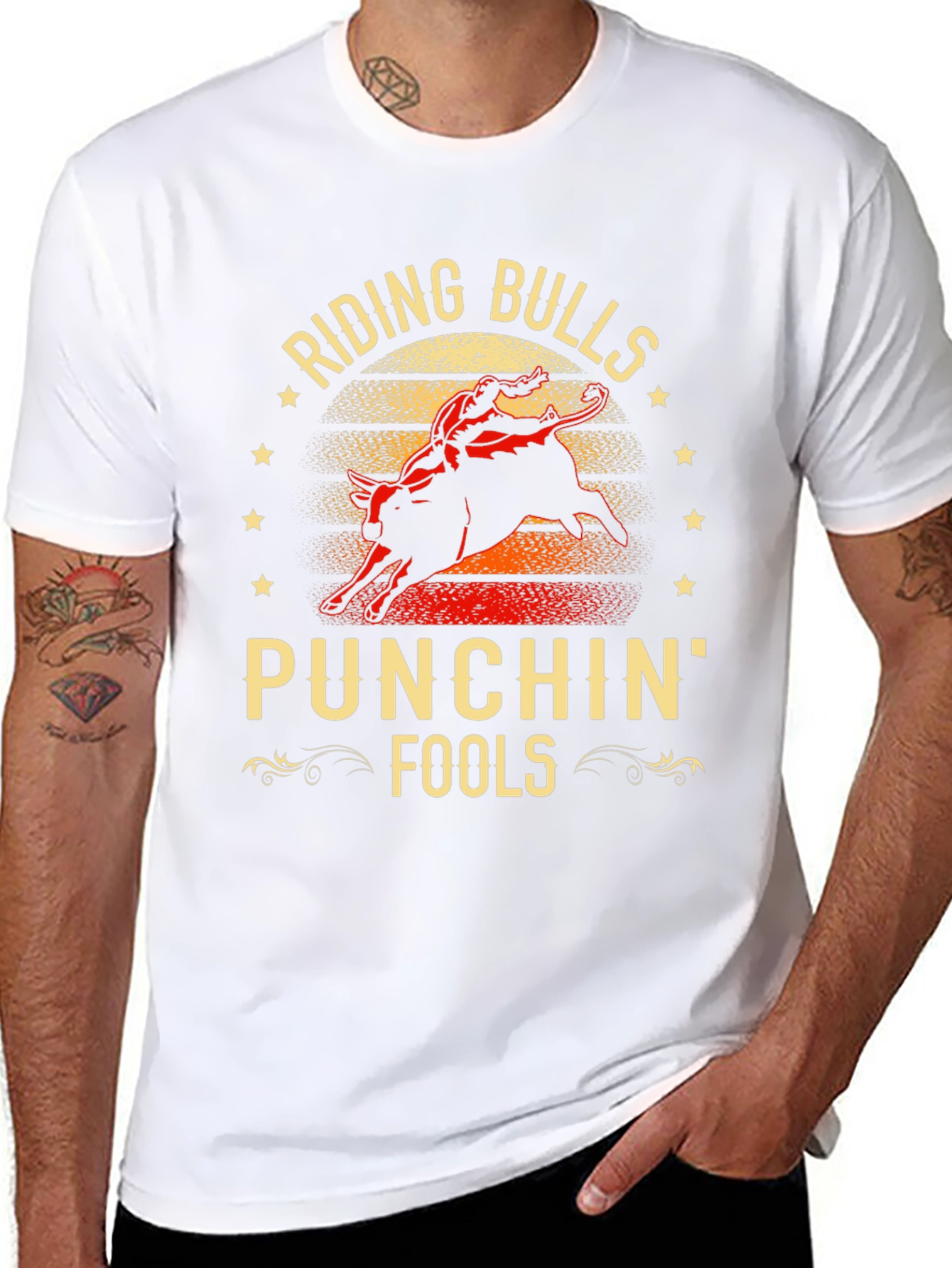 Riding Bulls & Punchin Fools Graphic T-Shirt