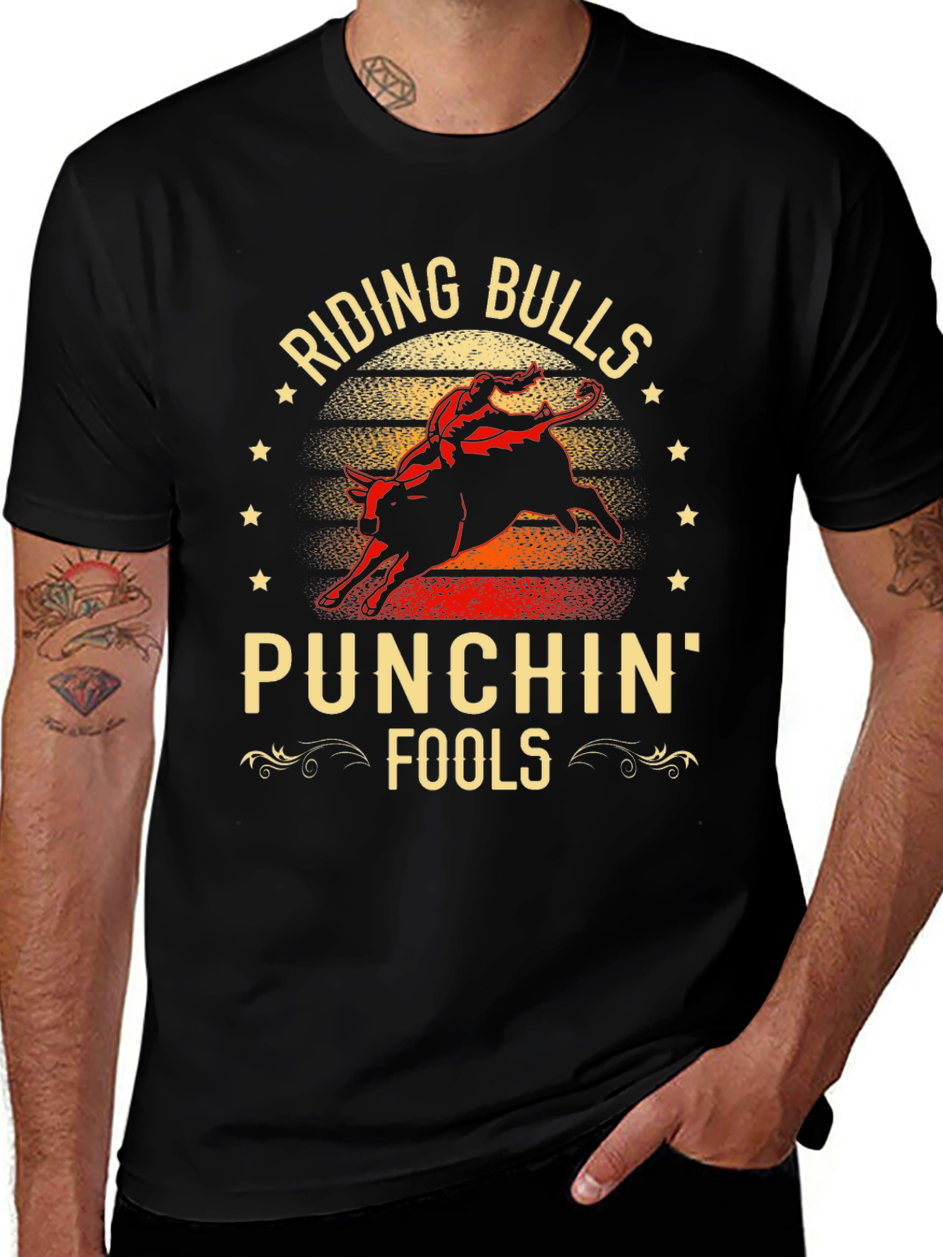Riding Bulls & Punchin Fools Graphic T-Shirt