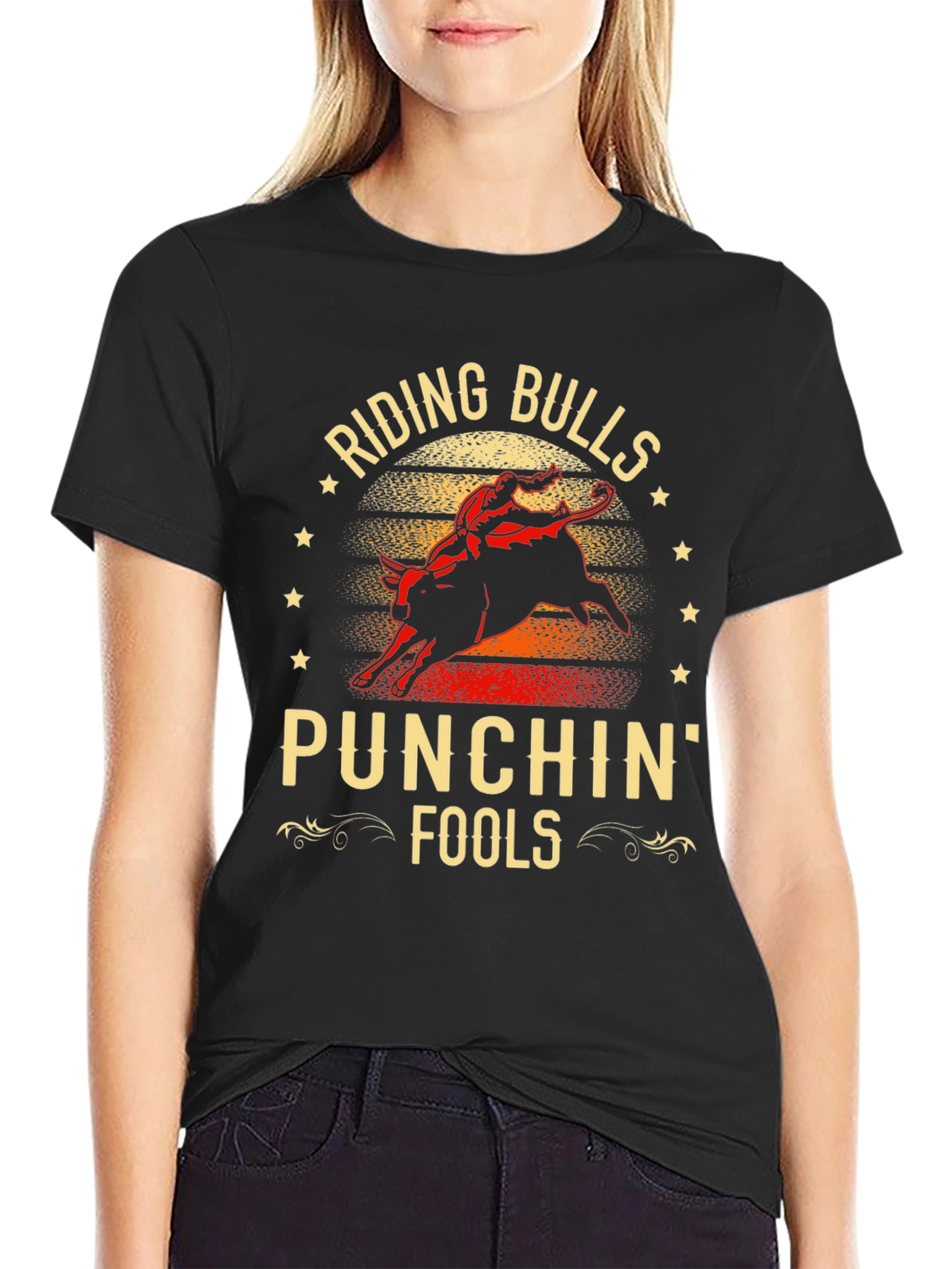 Riding Bulls & Punchin Fools Graphic T-Shirt