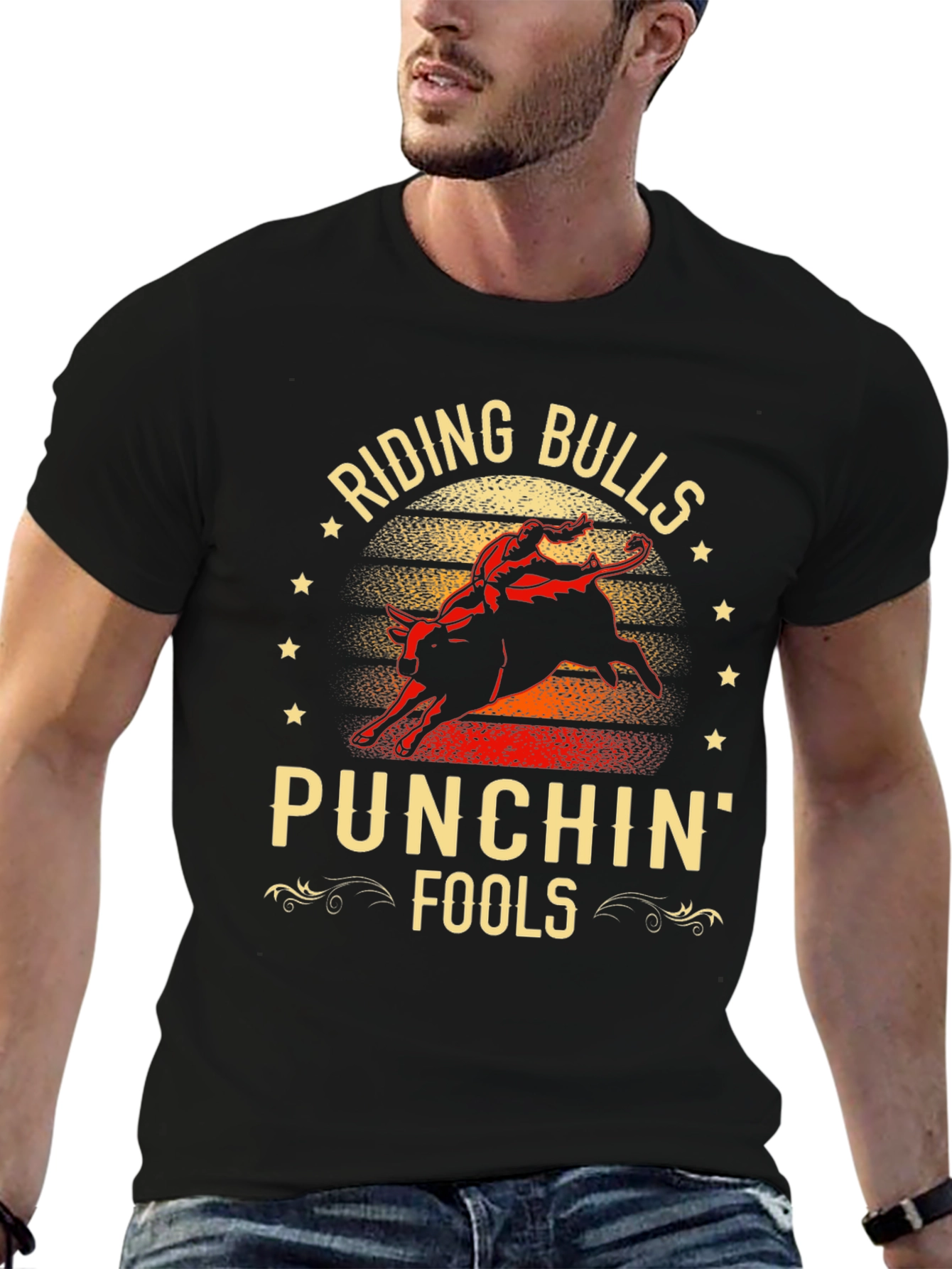 Riding Bulls & Punchin Fools Graphic T-Shirt