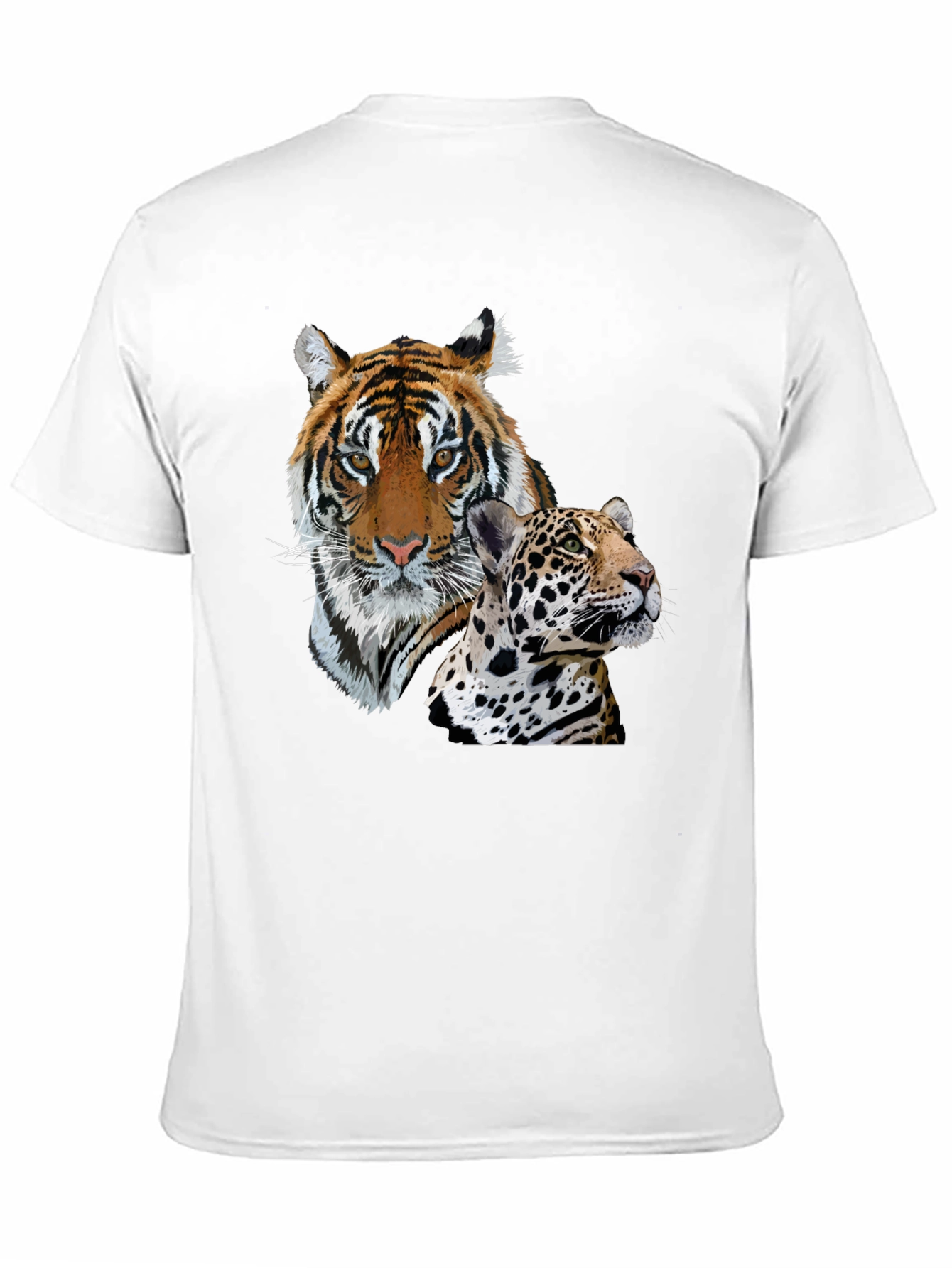 Tiger & Jaguar Graphic Print T-Shirt