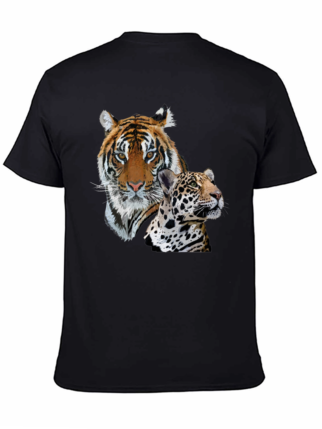 Tiger & Jaguar Graphic Print T-Shirt