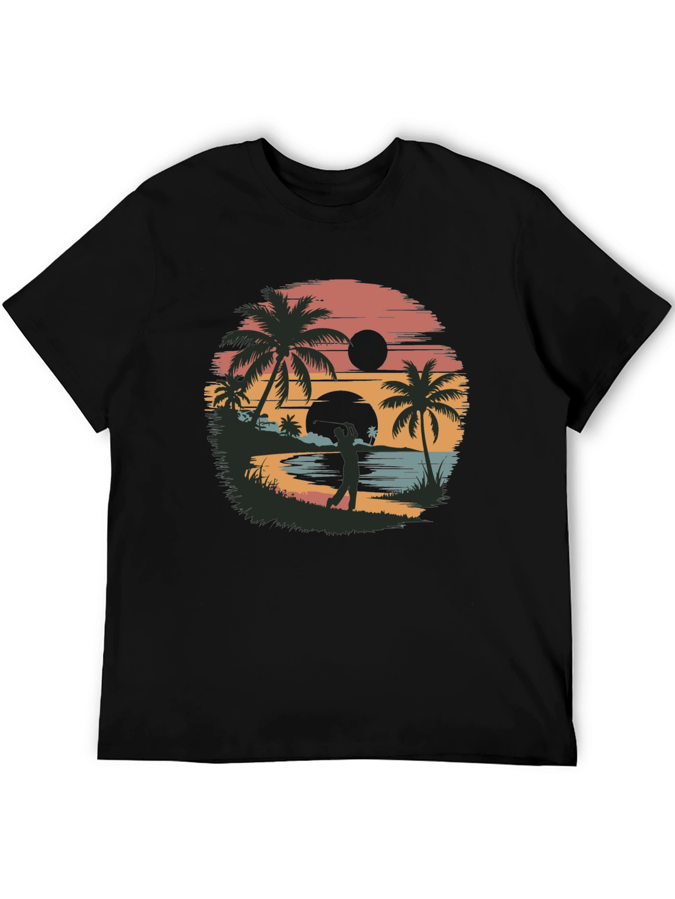 Tropical Sunset Golf Graphic Tee