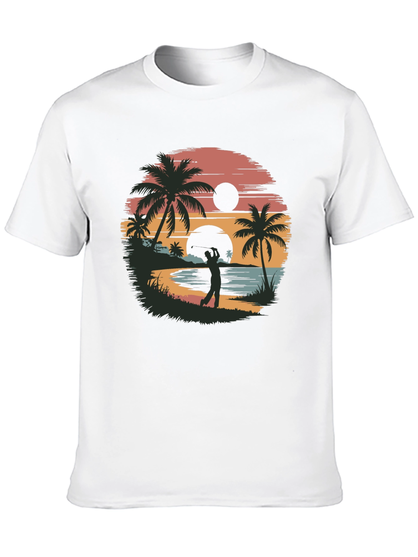 Tropical Sunset Golf Graphic Tee