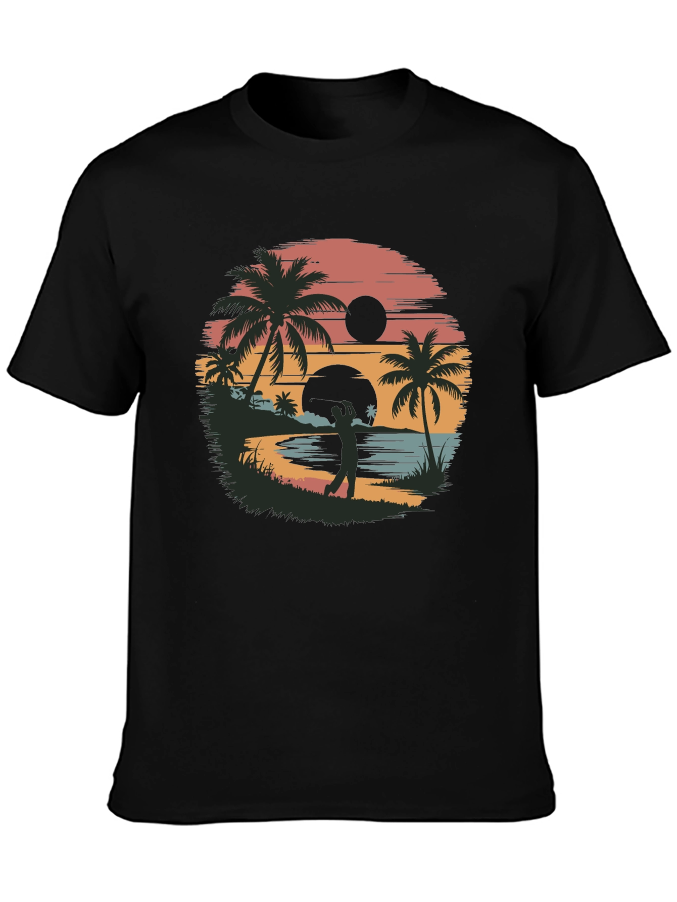 Tropical Sunset Golf Graphic Tee