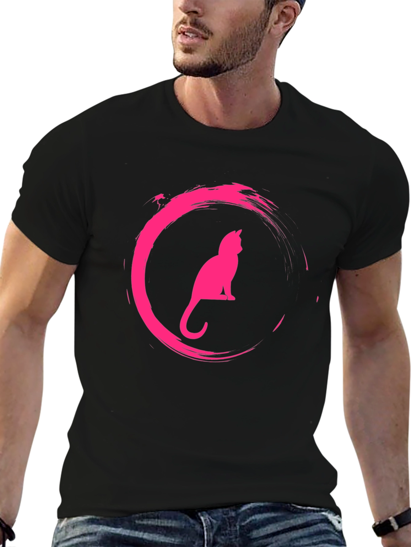Cool Cat Graphic Tee - Black