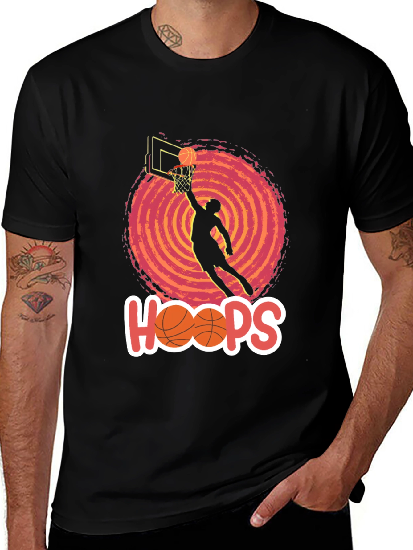 Hoops Basketball Graphic Tee