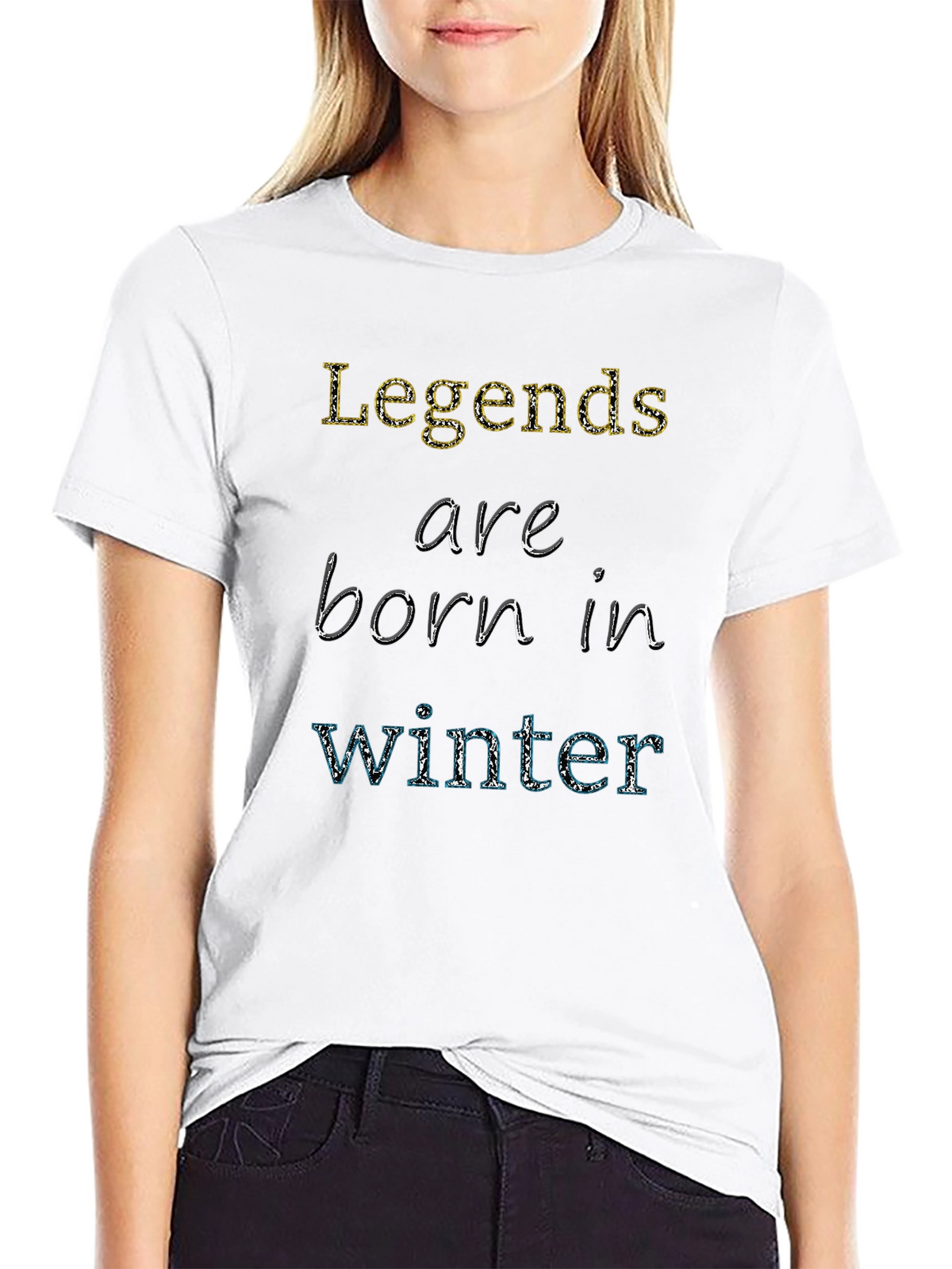 Legends Are Born In Winter Black T-Shirt