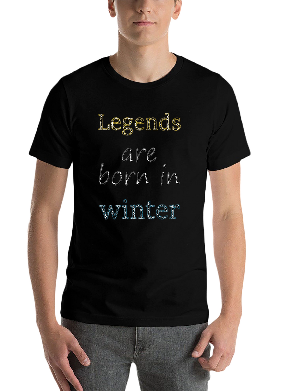 Legends Are Born In Winter Black T-Shirt