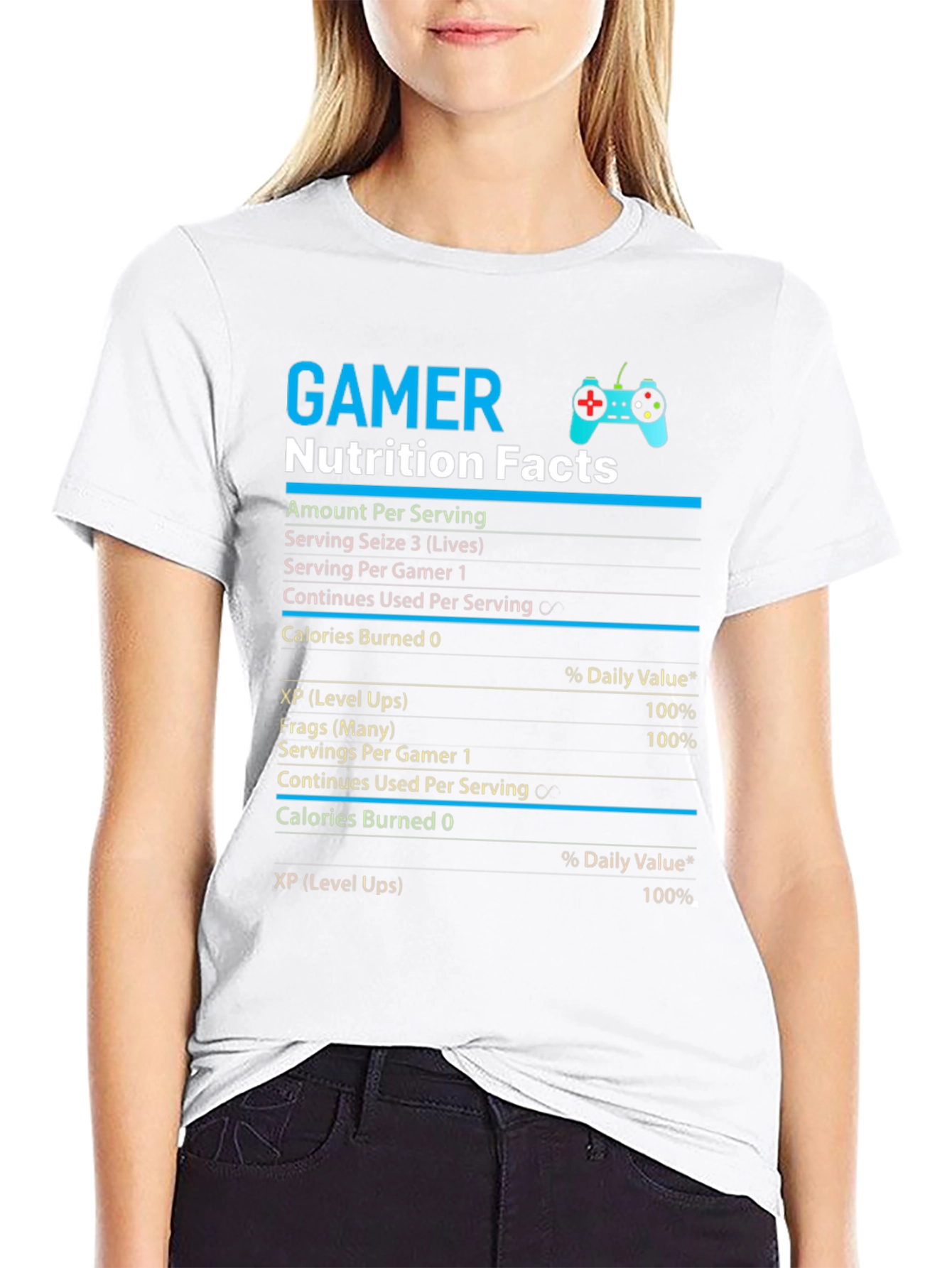 Gamer Nutrition Facts Graphic T-Shirt
