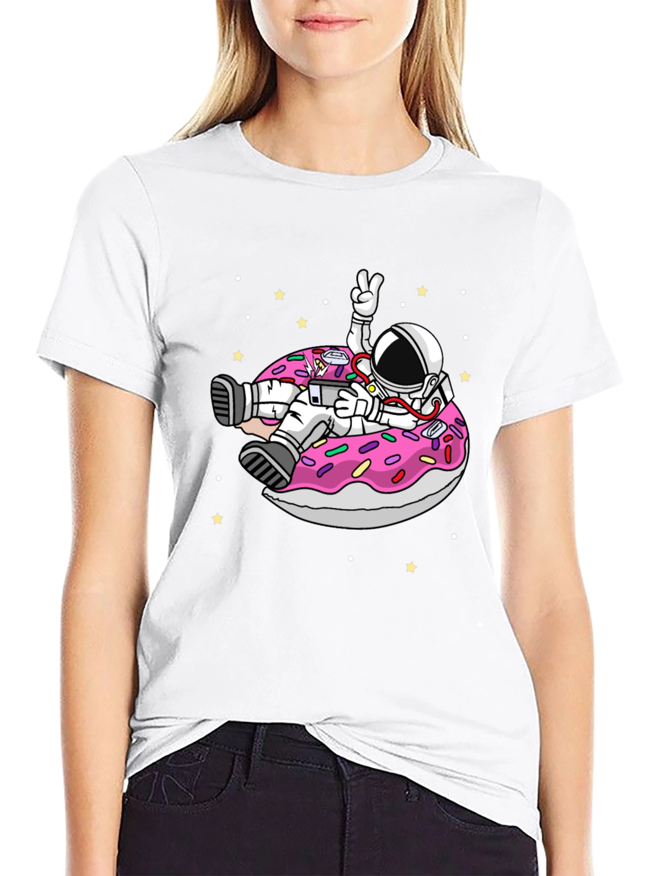 Astronaut Donut T-Shirt - Space Fun