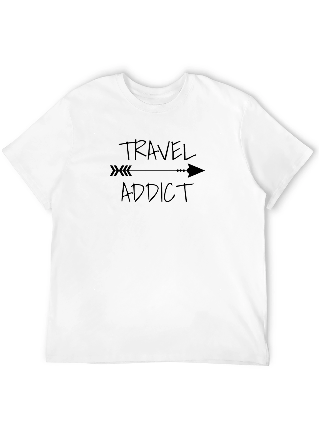 Travel Addict Arrow Graphic Tee - Soft Cotton Crewneck