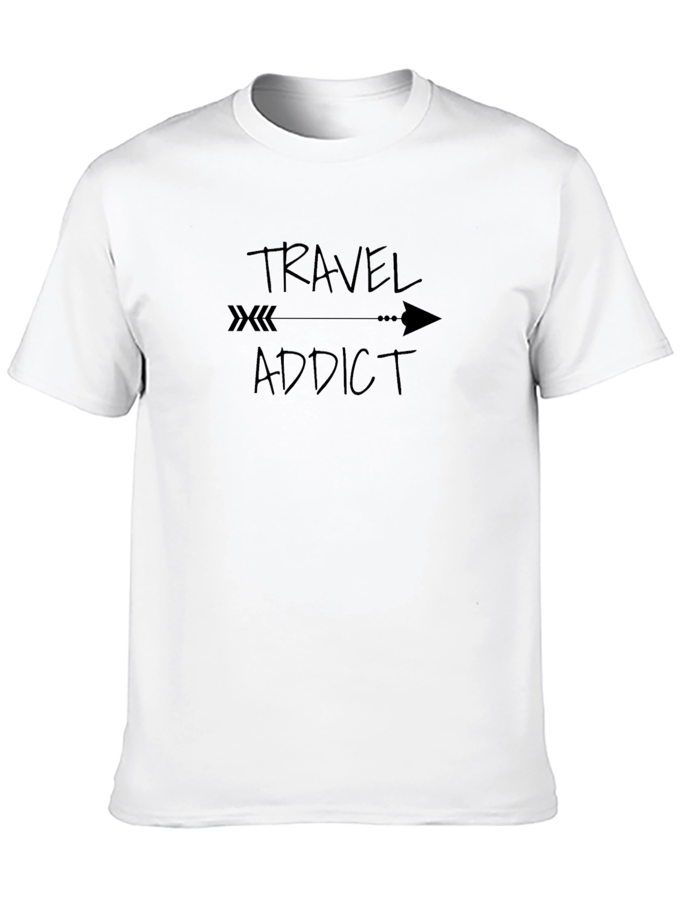 Travel Addict Arrow Graphic Tee - Soft Cotton Crewneck