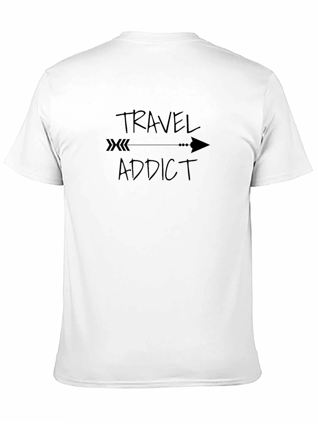 Travel Addict Arrow Graphic Tee - Soft Cotton Crewneck