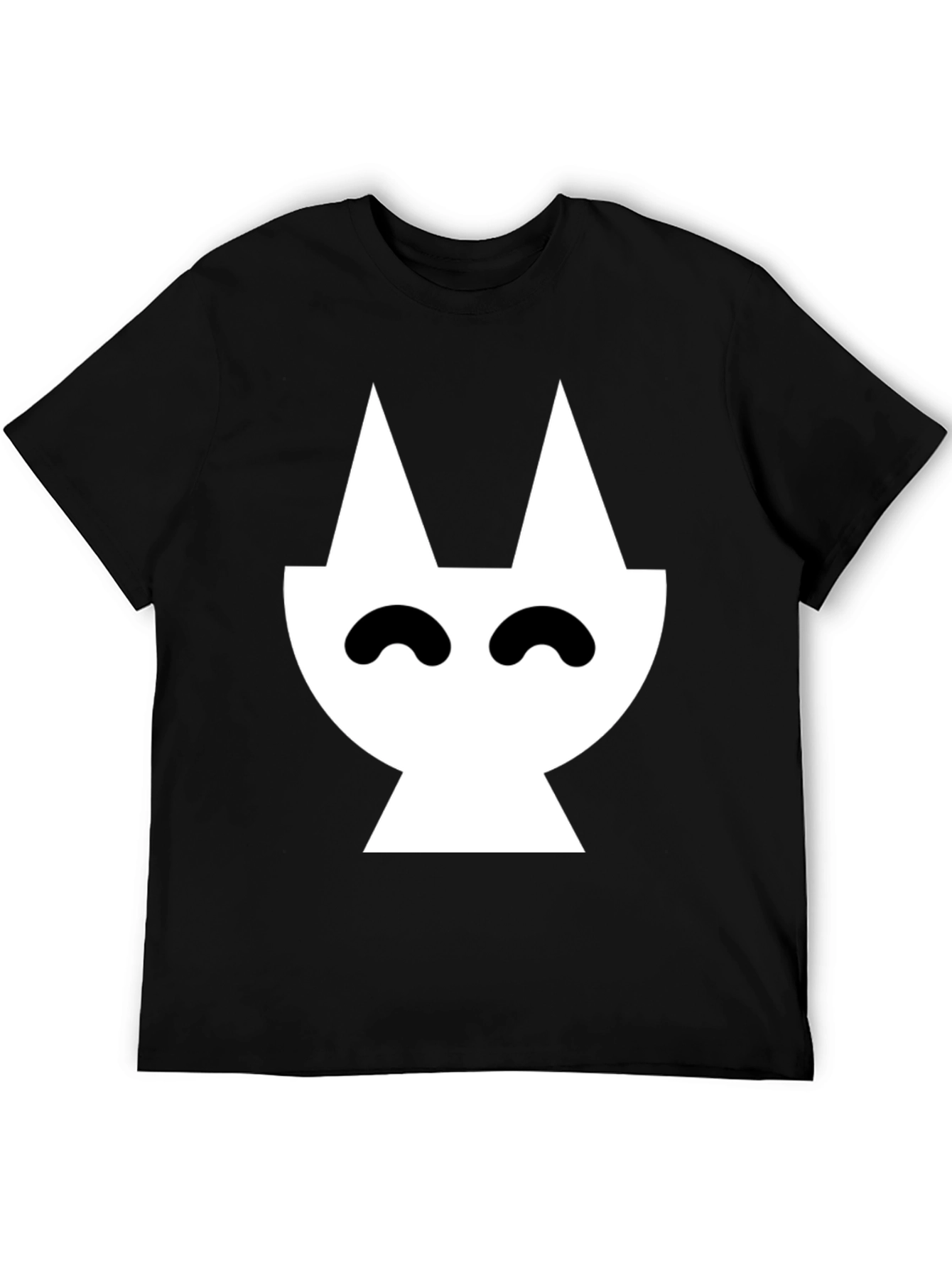 Abstract Cat Graphic Black T-Shirt
