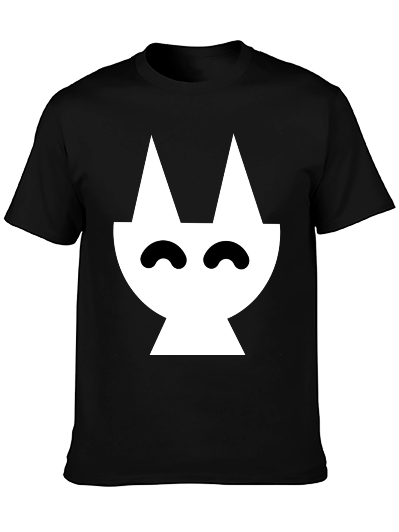 Abstract Cat Graphic Black T-Shirt