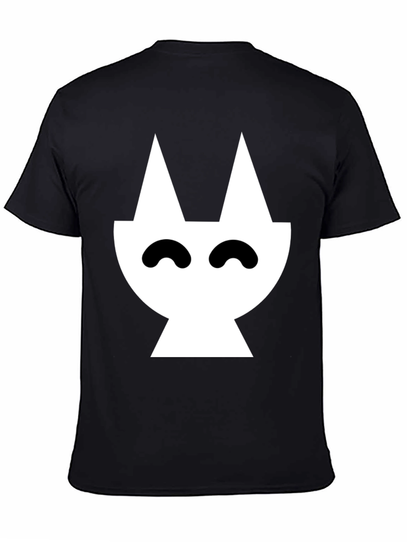 Abstract Cat Graphic Black T-Shirt