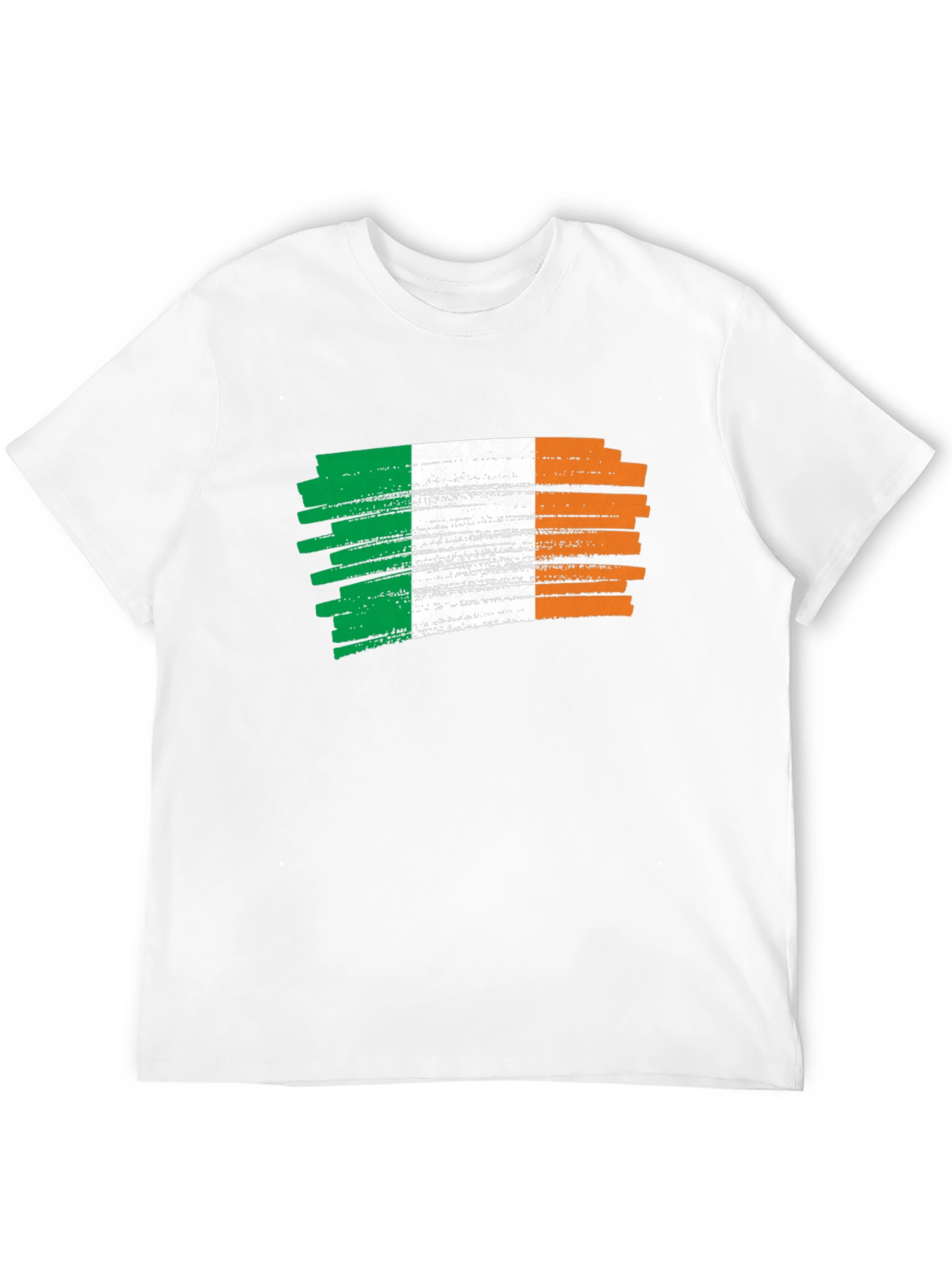 Irish Flag Brushstroke Mens Black T-Shirt