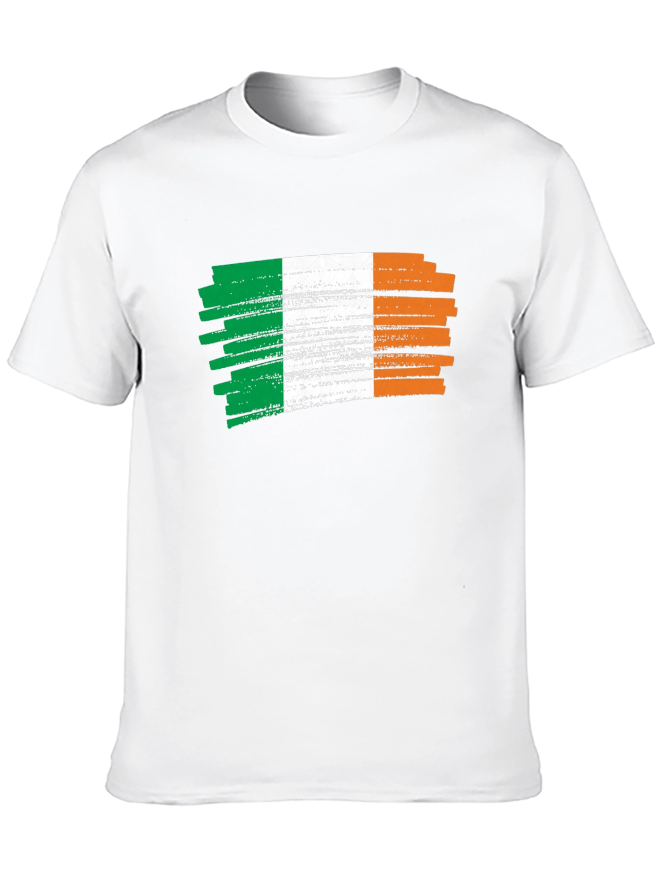 Irish Flag Brushstroke Mens Black T-Shirt