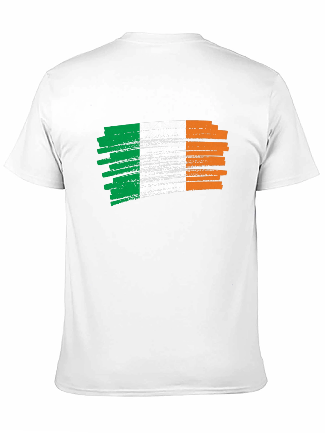 Irish Flag Brushstroke Mens Black T-Shirt