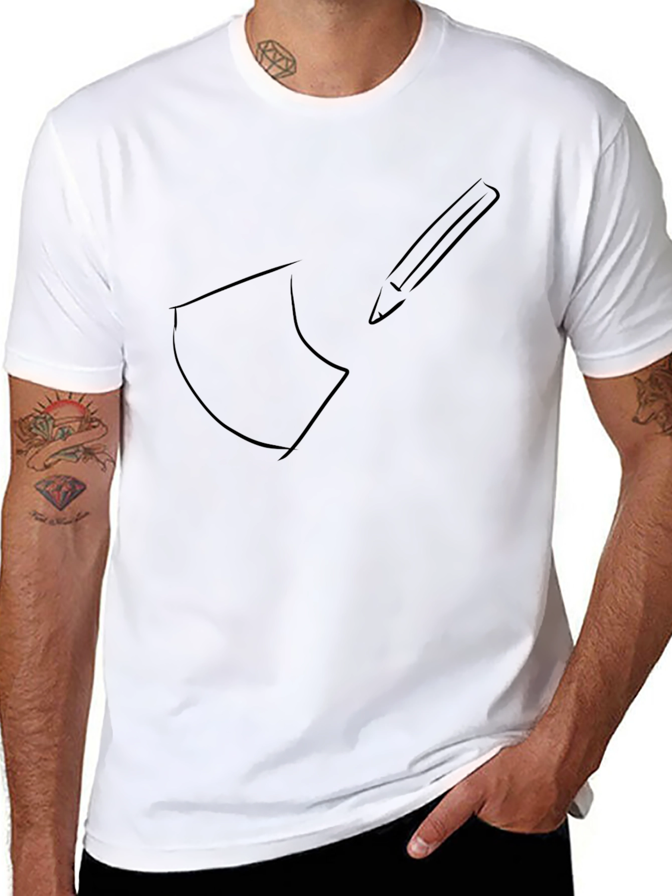 Axe & Pencil Black Graphic Tee