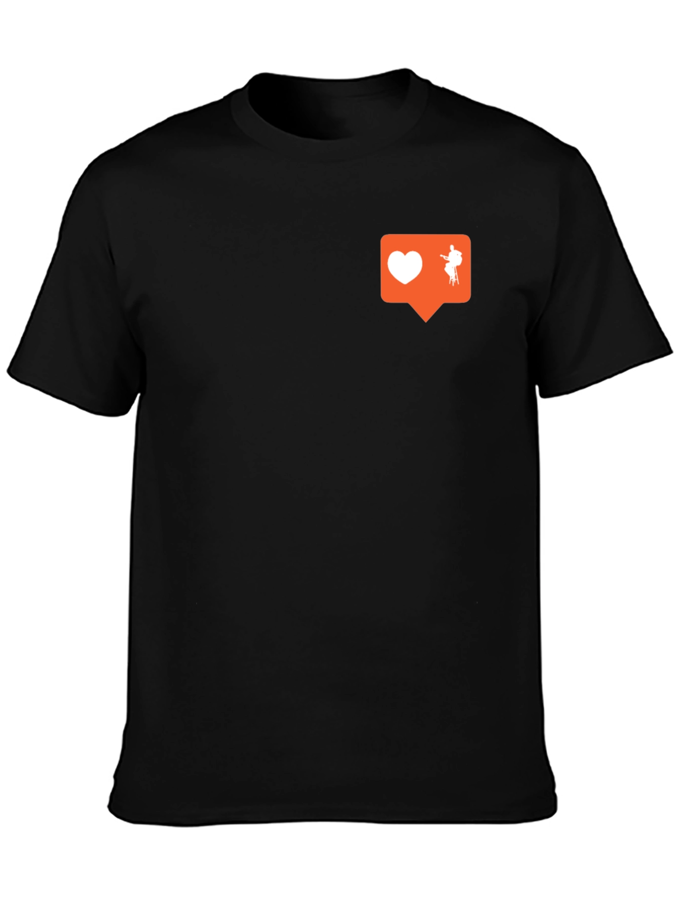 Stylish Black Graphic Tee - Love & Music