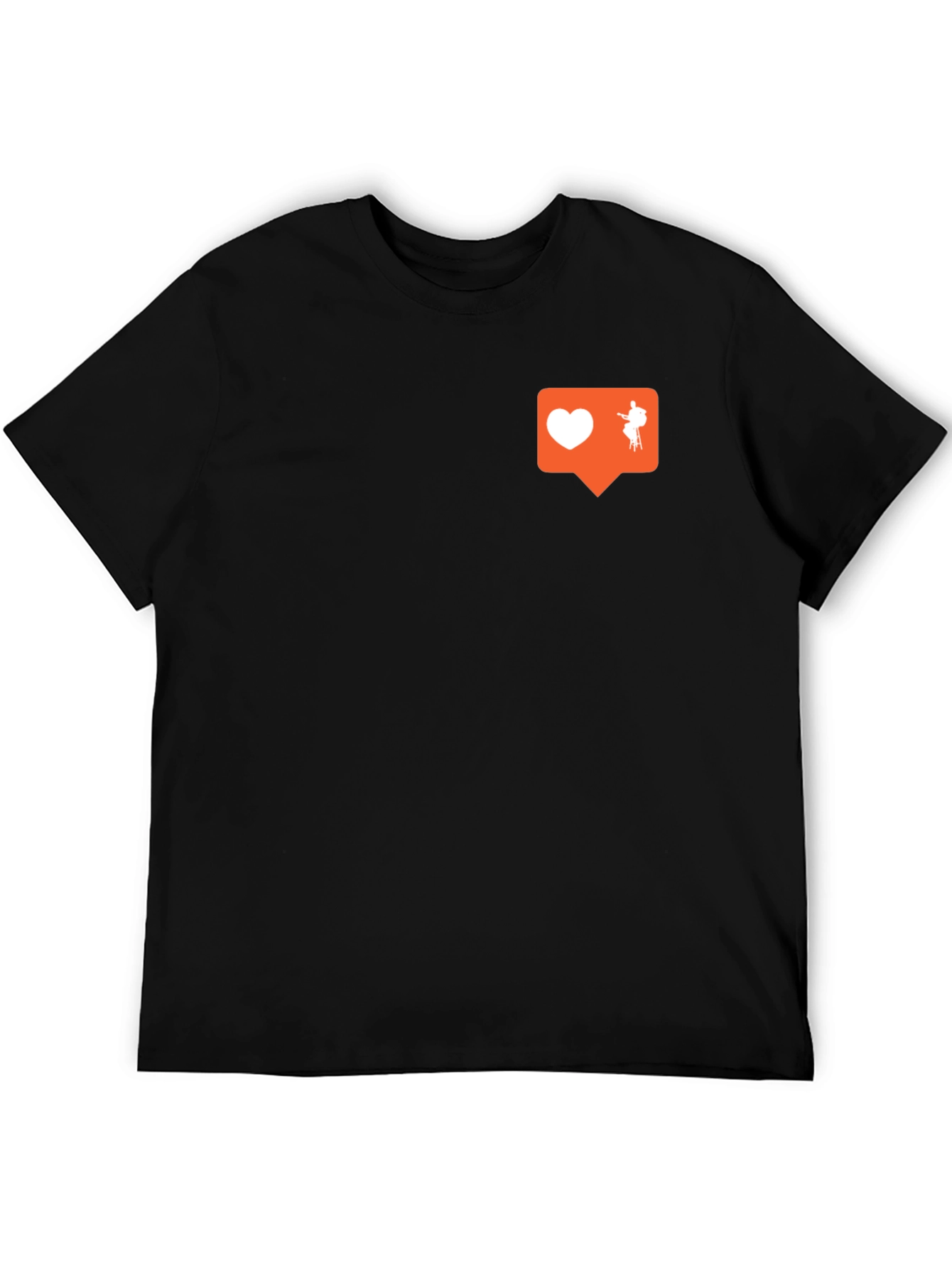 Stylish Black Graphic Tee - Love & Music