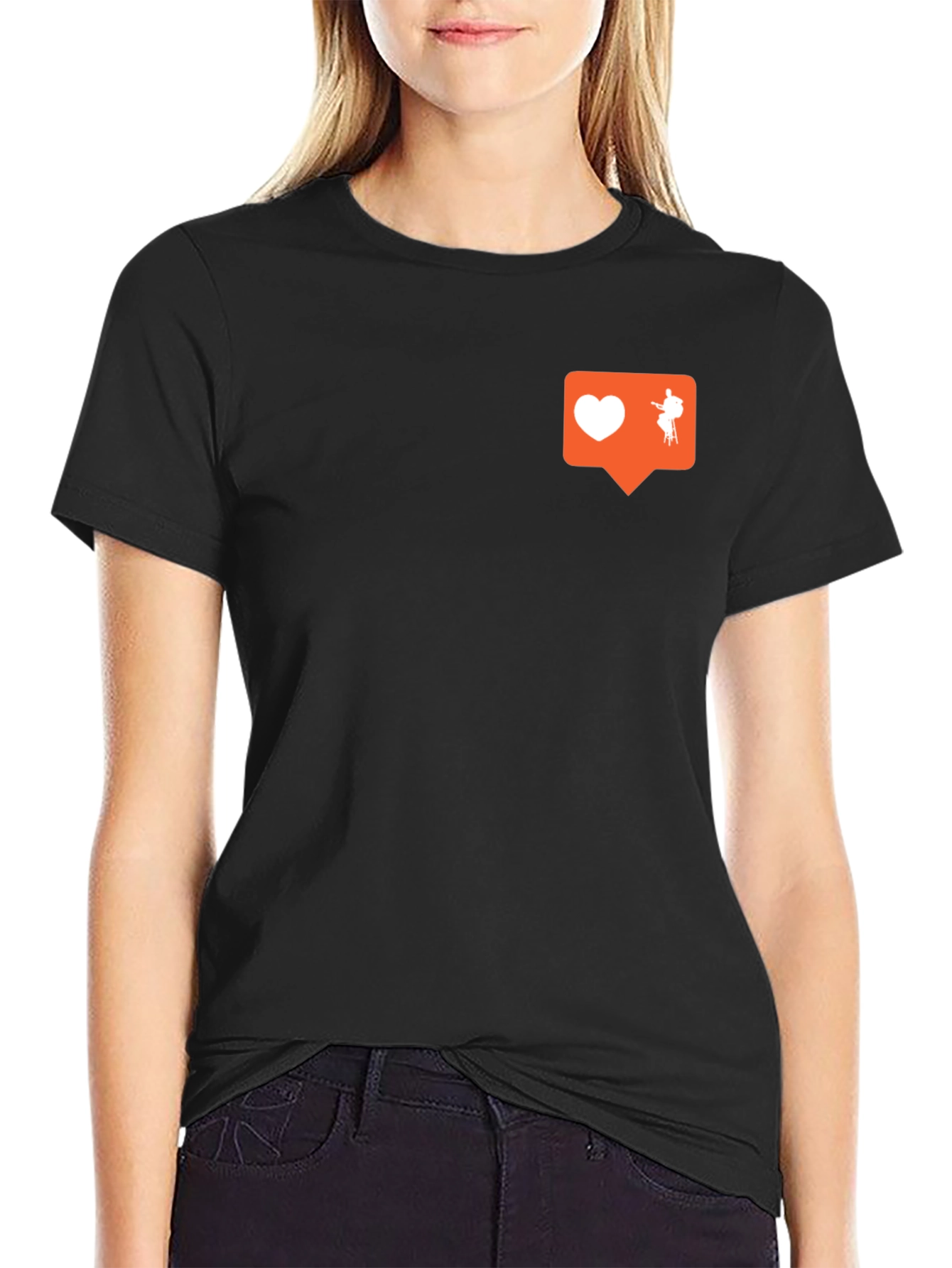Stylish Black Graphic Tee - Love & Music