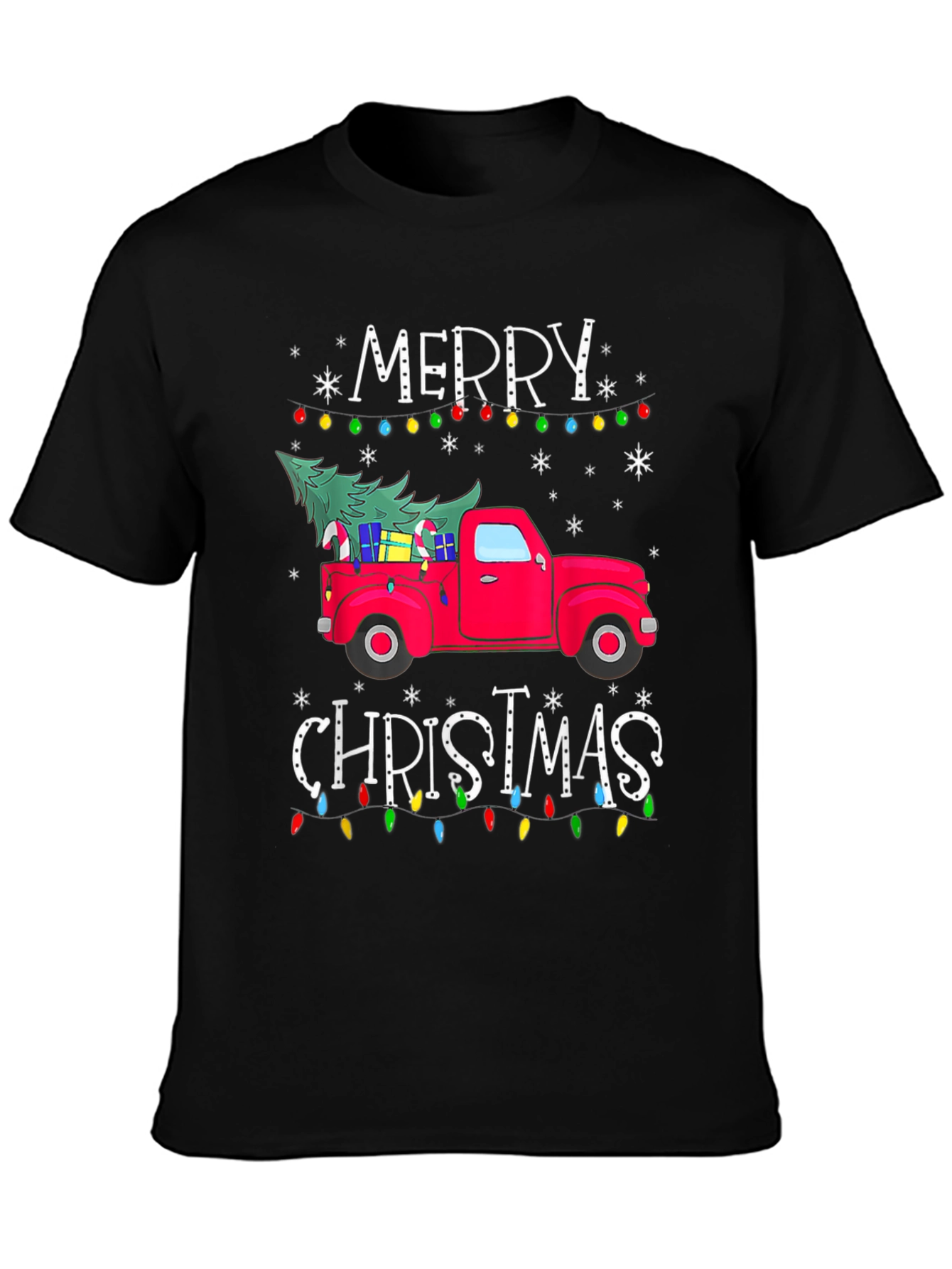 Festive Christmas Truck Graphic T-Shirt