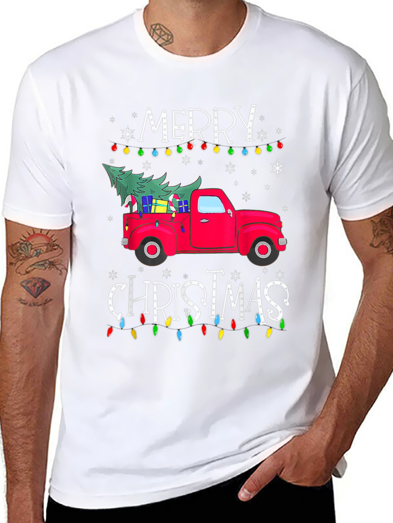 Festive Christmas Truck Graphic T-Shirt