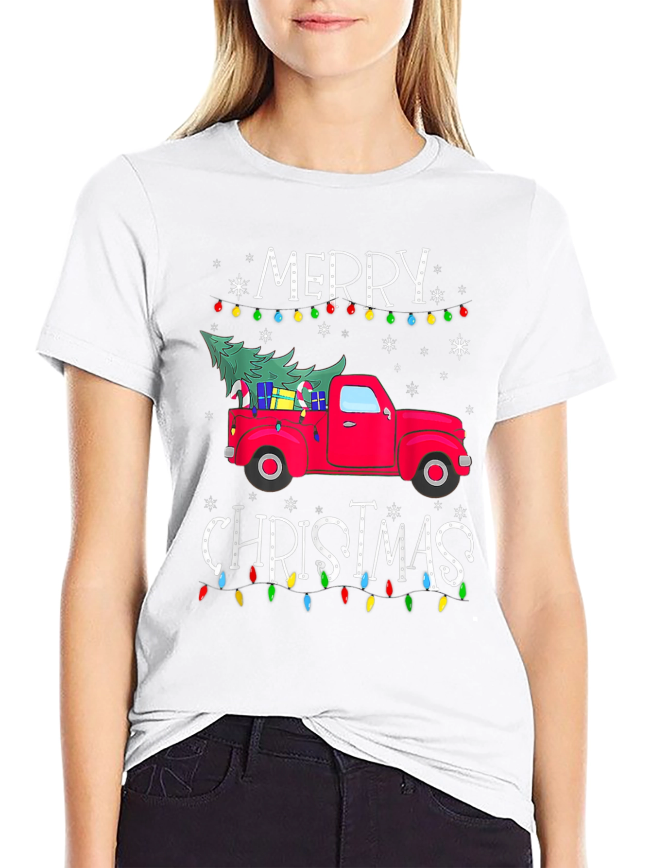 Festive Christmas Truck Graphic T-Shirt