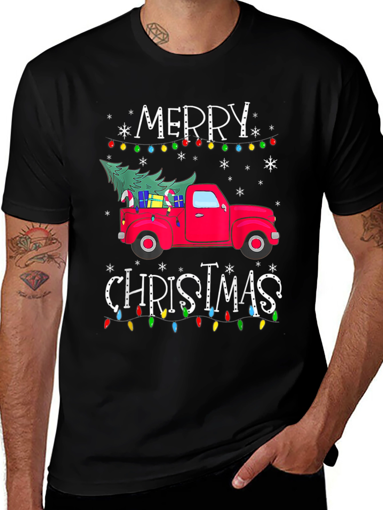 Festive Christmas Truck Graphic T-Shirt