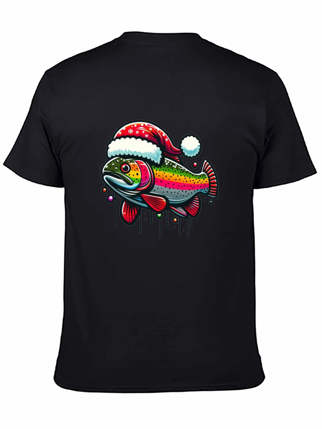Festive Fish T-Shirt - Holiday Rainbow Trout