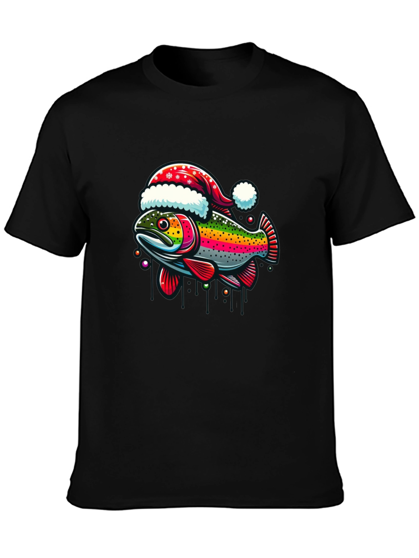 Festive Fish T-Shirt - Holiday Rainbow Trout