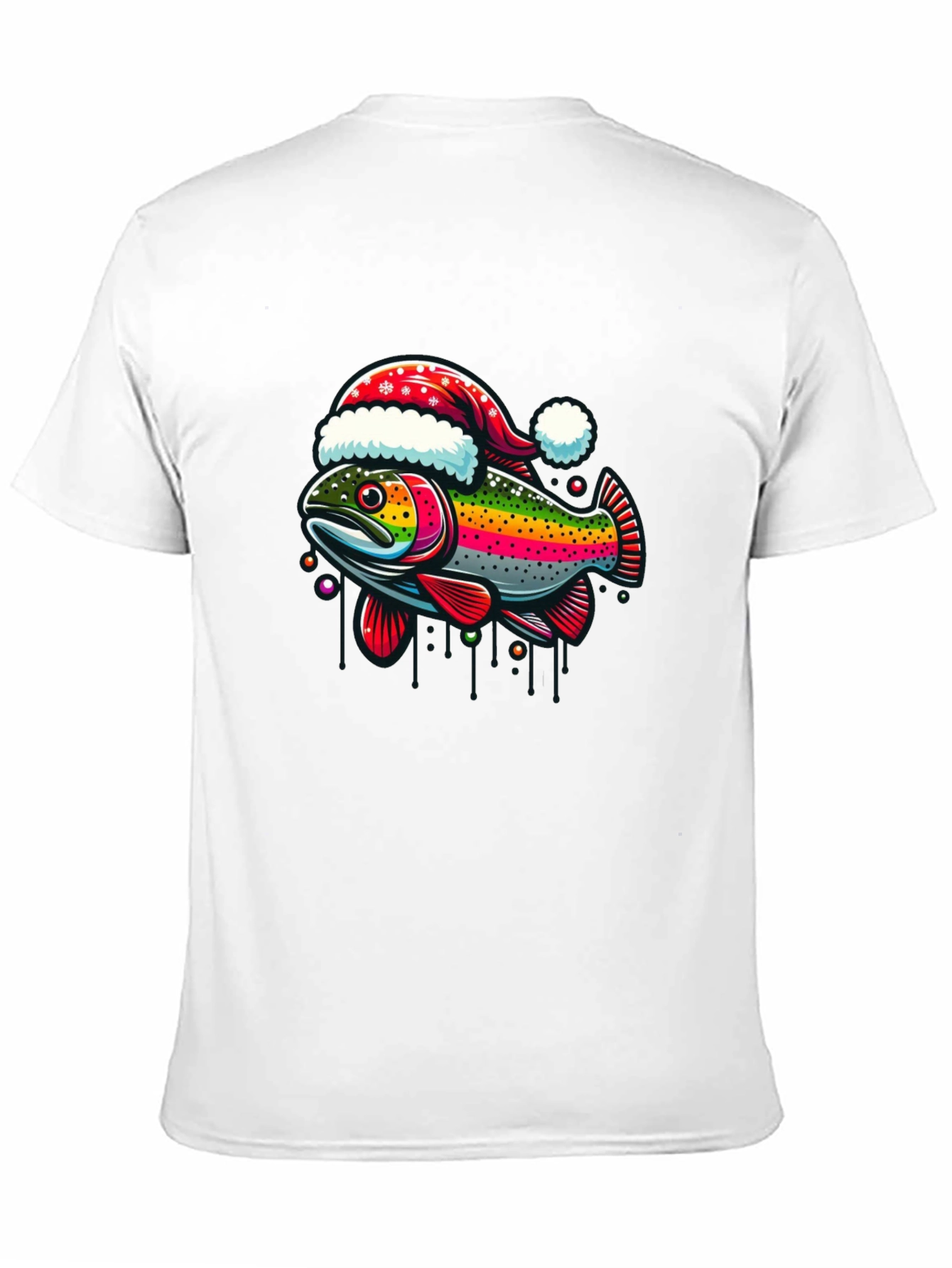 Festive Fish T-Shirt - Holiday Rainbow Trout