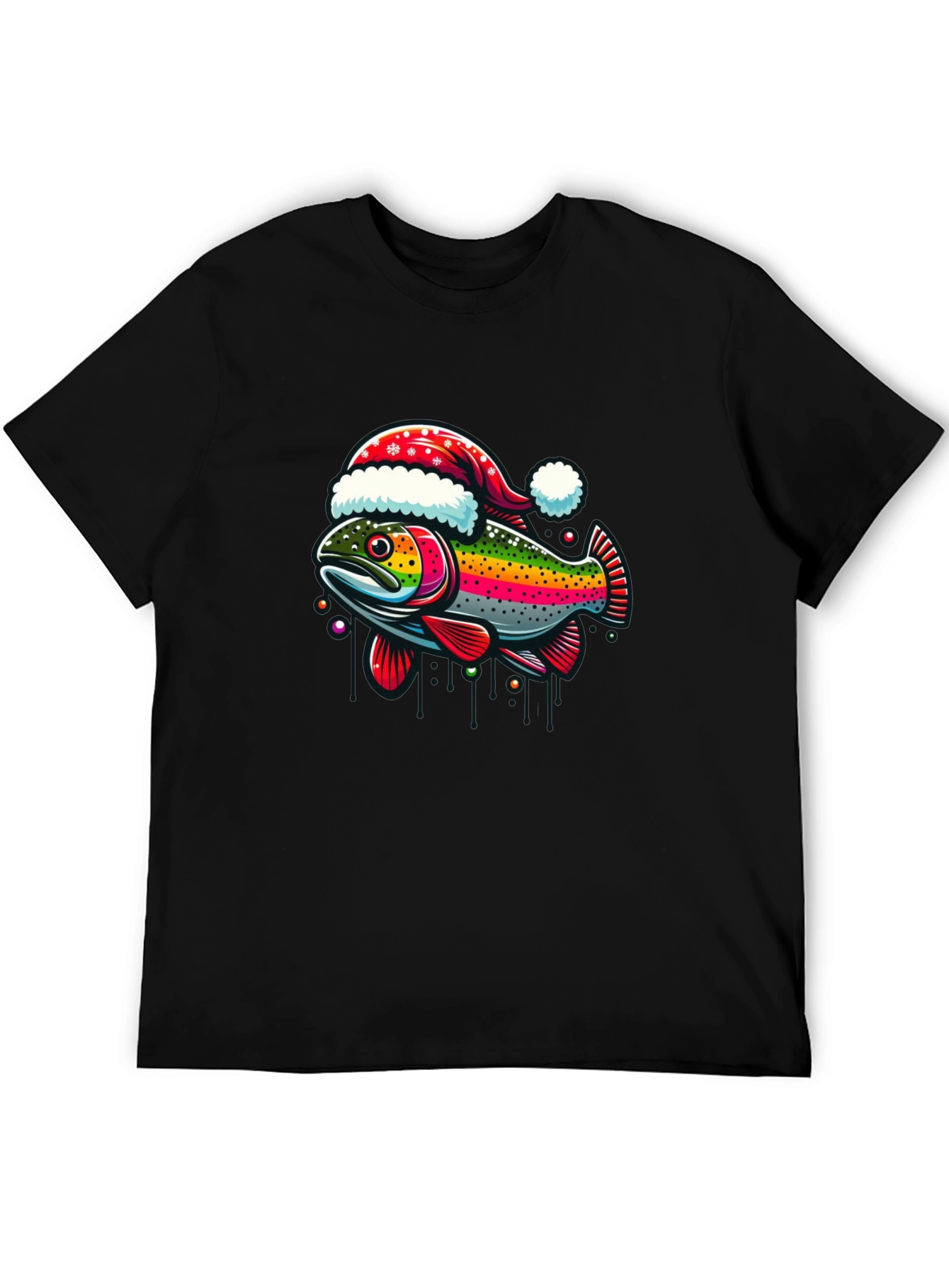Festive Fish T-Shirt - Holiday Rainbow Trout