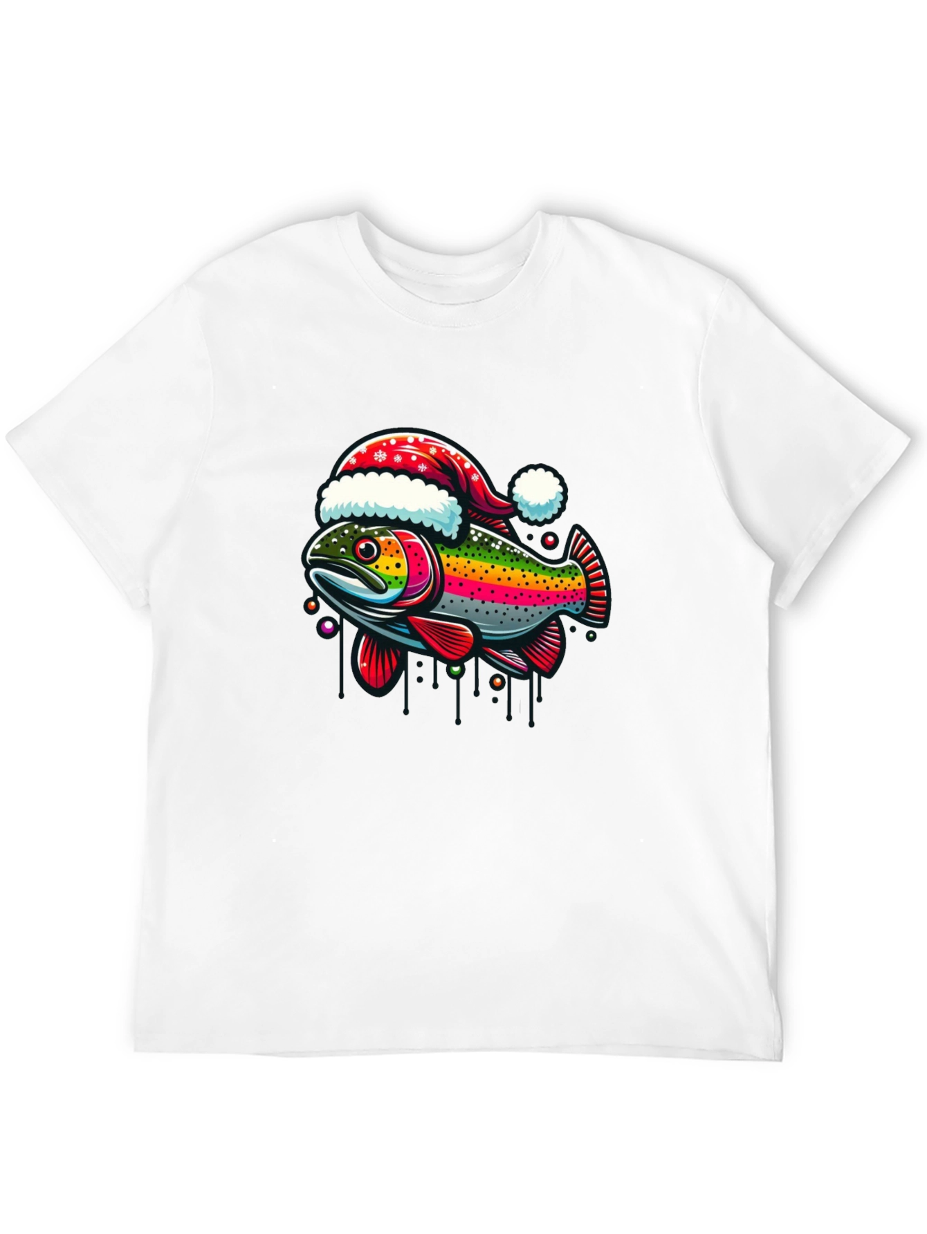 Festive Fish T-Shirt - Holiday Rainbow Trout