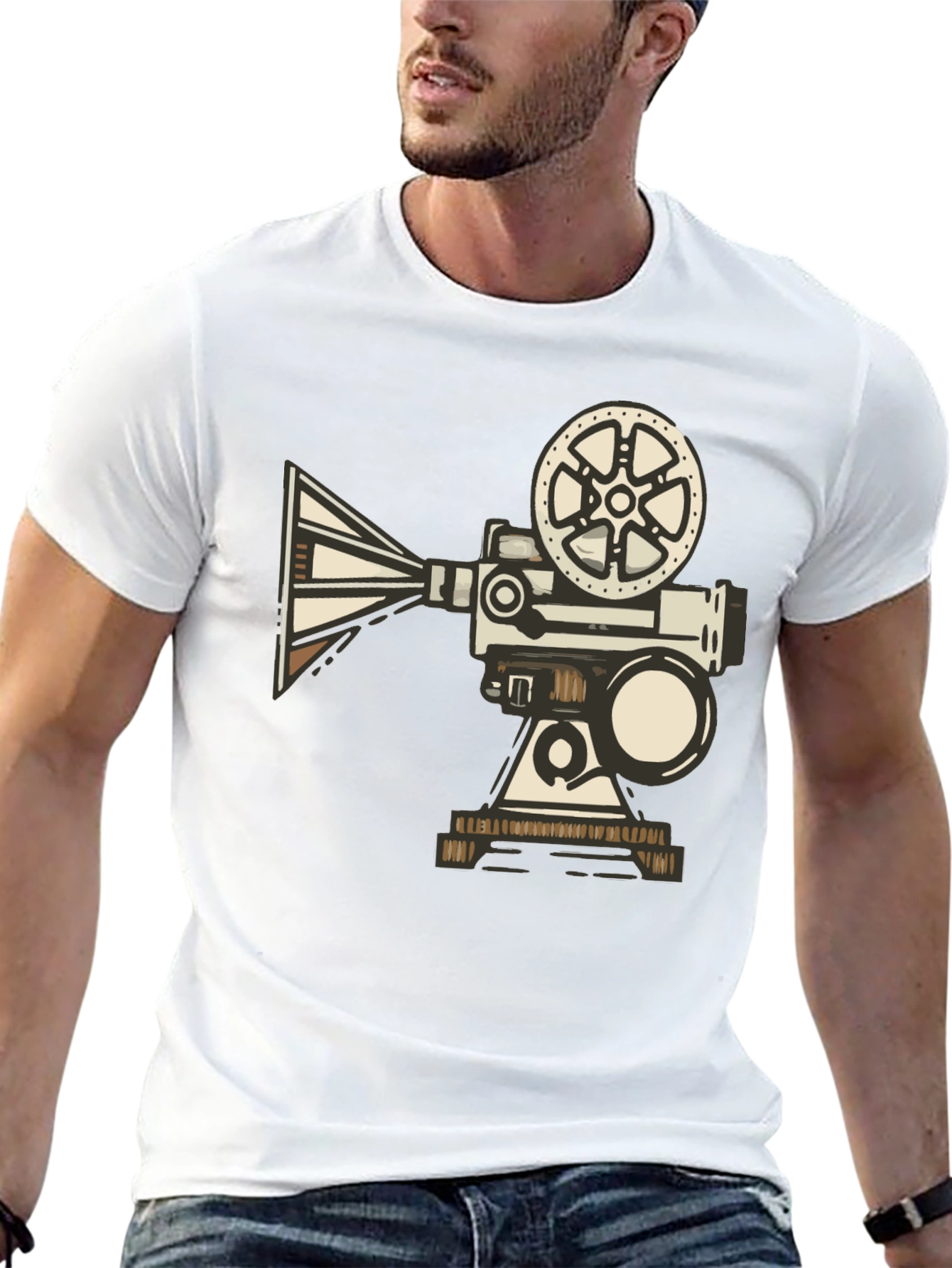 Retro Movie Projector T-Shirt - Black