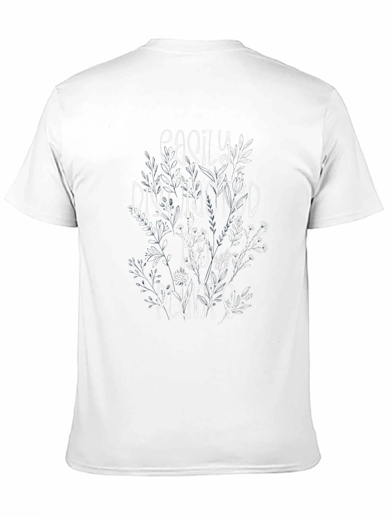 Easily Distracted By Plants Black T-Shirt