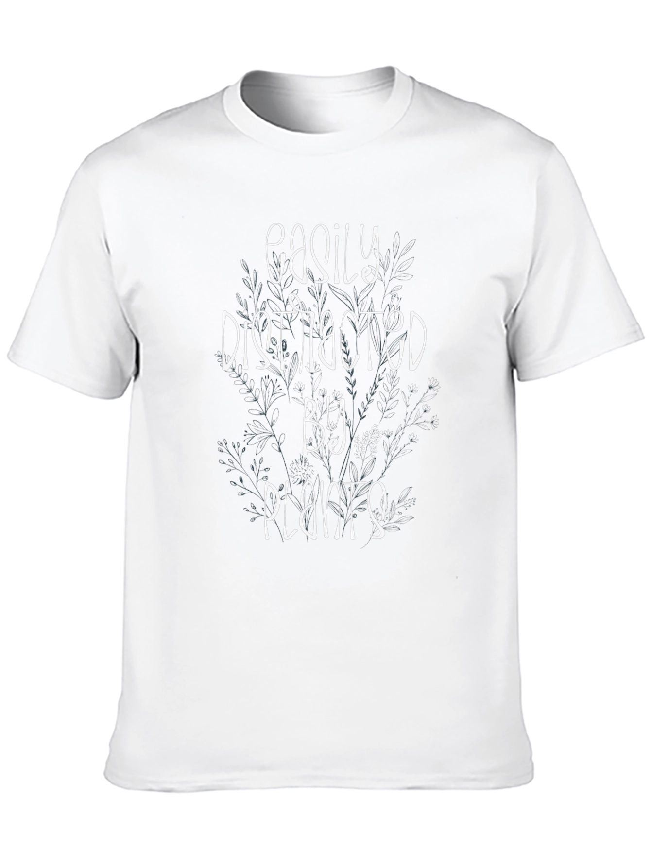 Easily Distracted By Plants Black T-Shirt