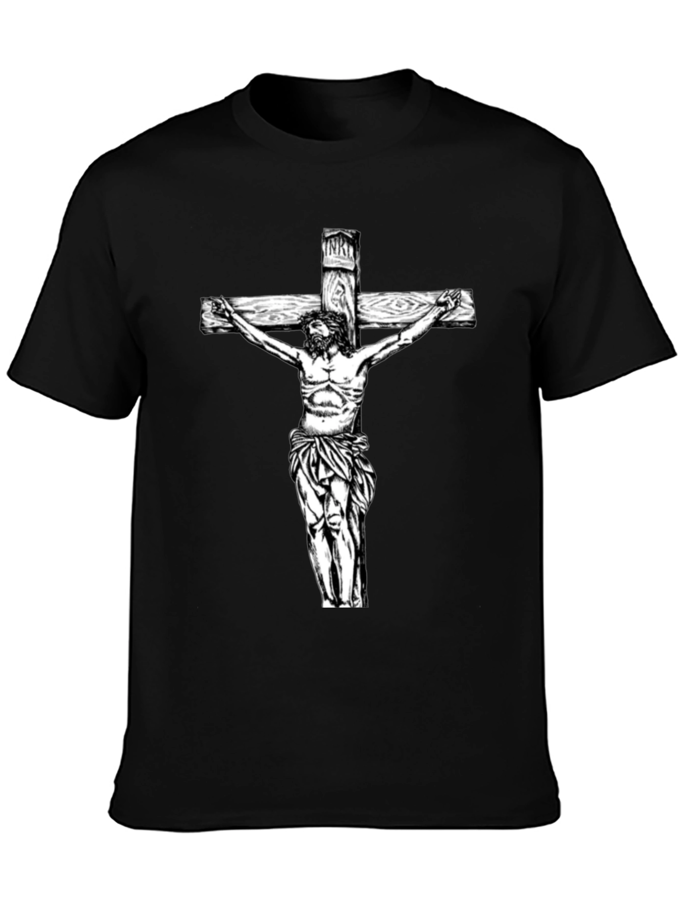 Jesus Christ on the Cross Graphic Tee - Black