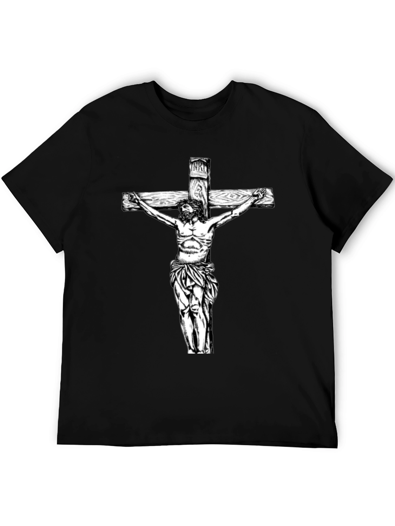 Jesus Christ on the Cross Graphic Tee - Black