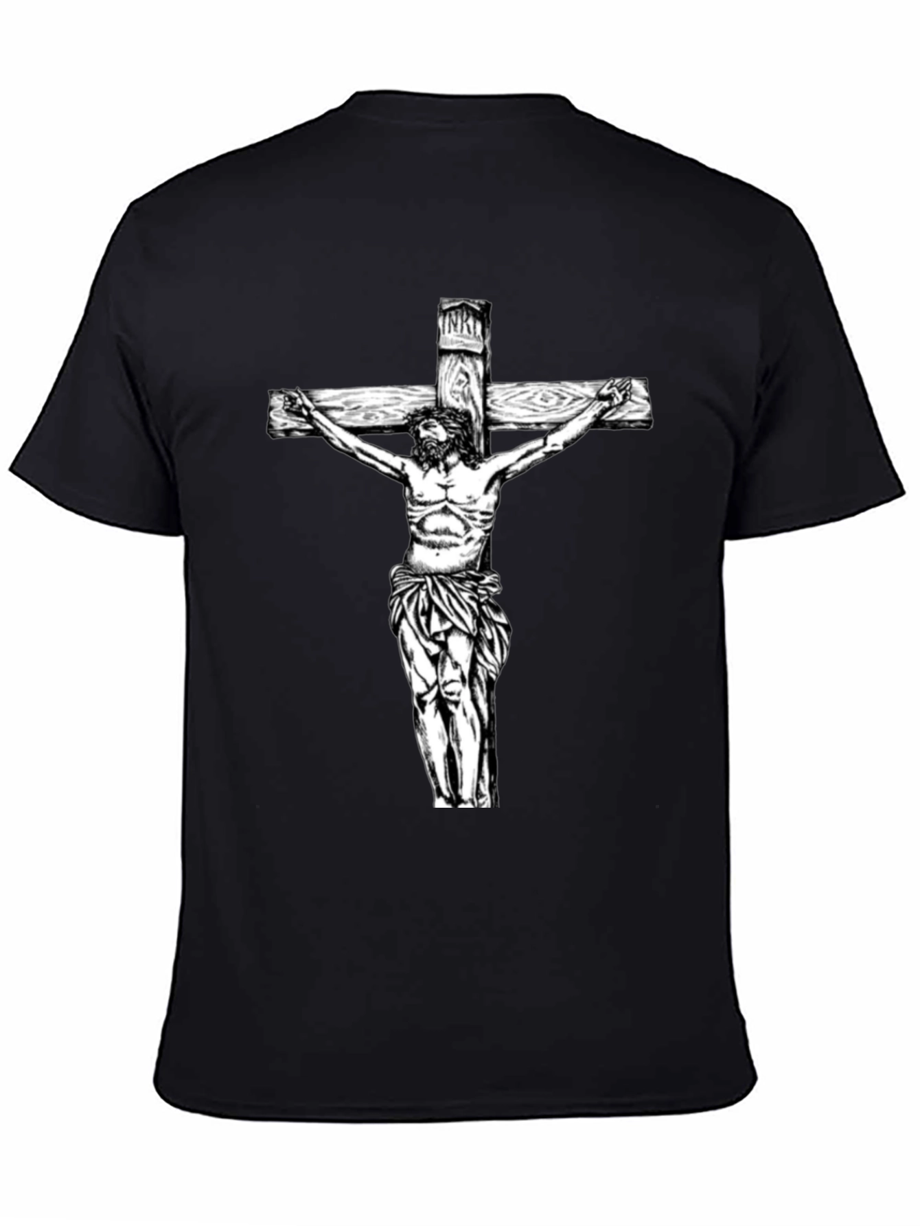 Jesus Christ on the Cross Graphic Tee - Black