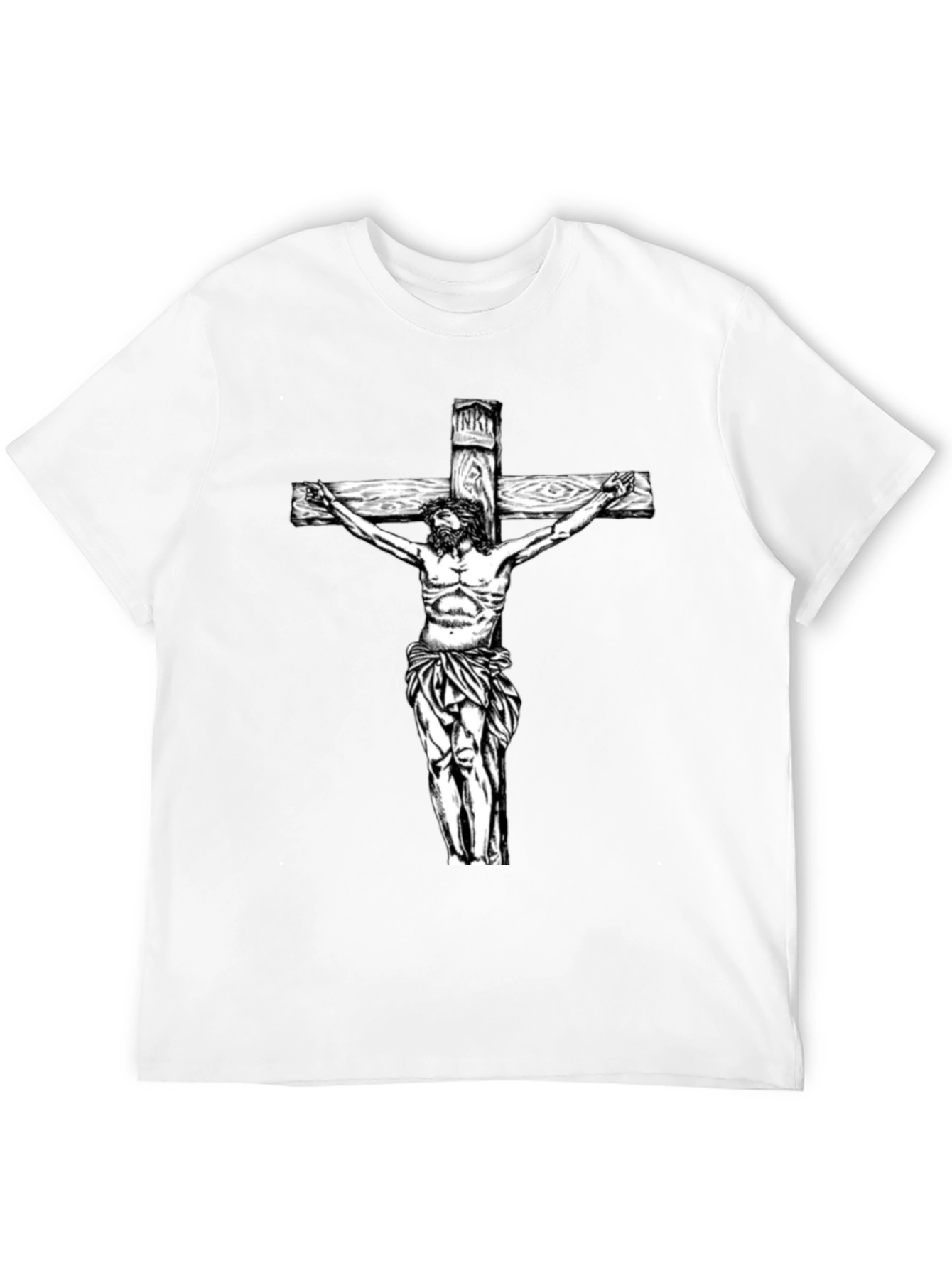 Jesus Christ on the Cross Graphic Tee - Black