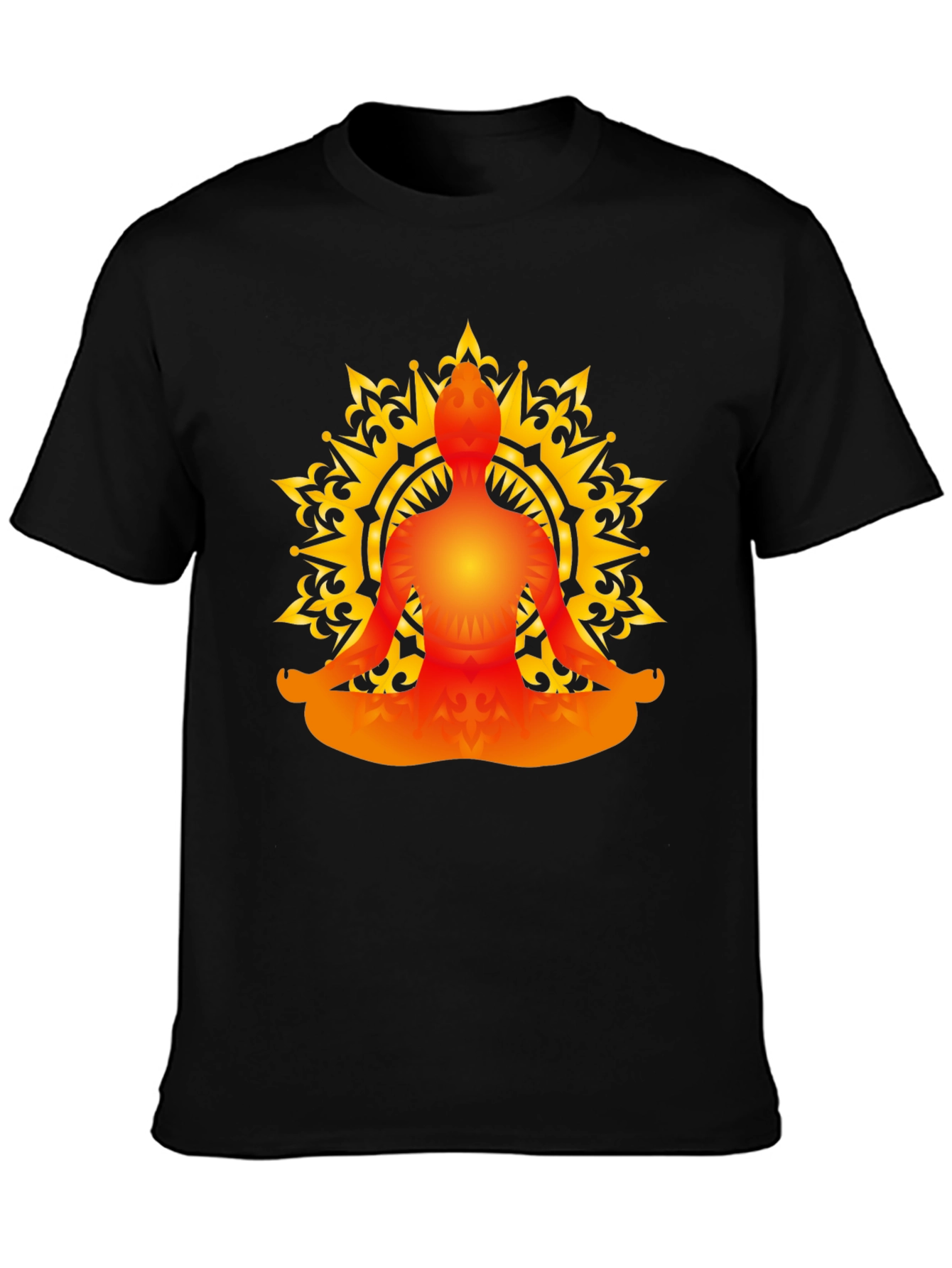 Meditative Mandala T-Shirt - Black