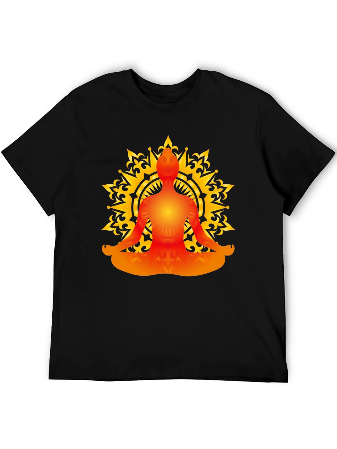 Meditative Mandala T-Shirt - Black